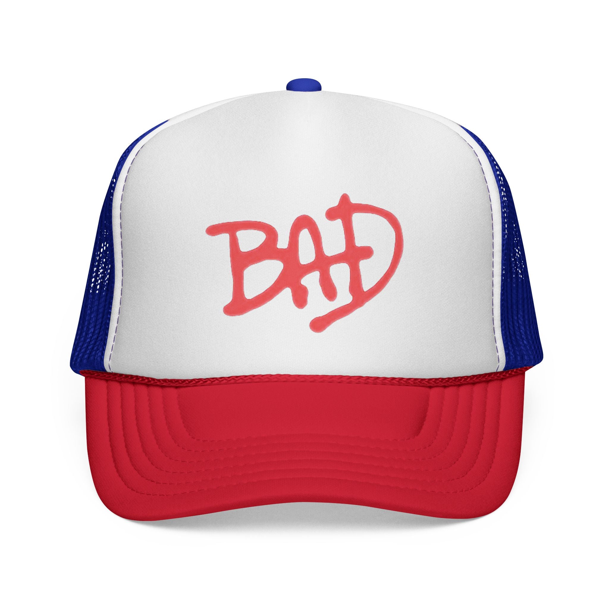 Red 'BAD' Graffiti Trucker Cap | Mesh Baseball Hat