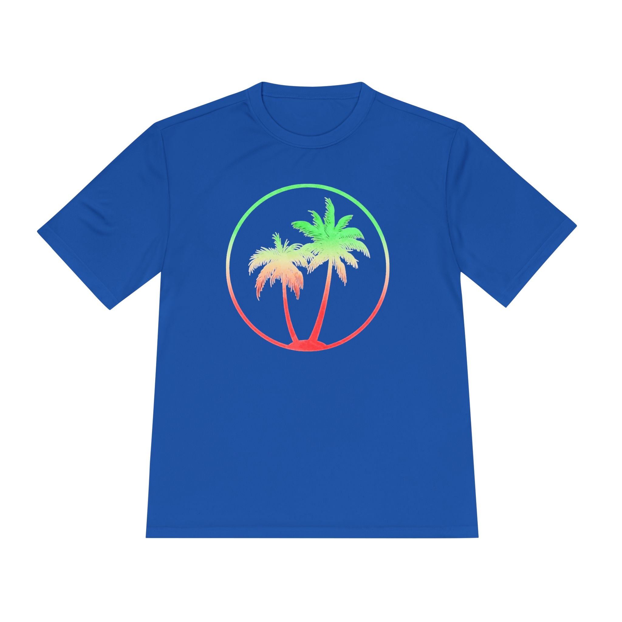 Tropical Palm Circle Tee | Gradient Palm Tree Graphic