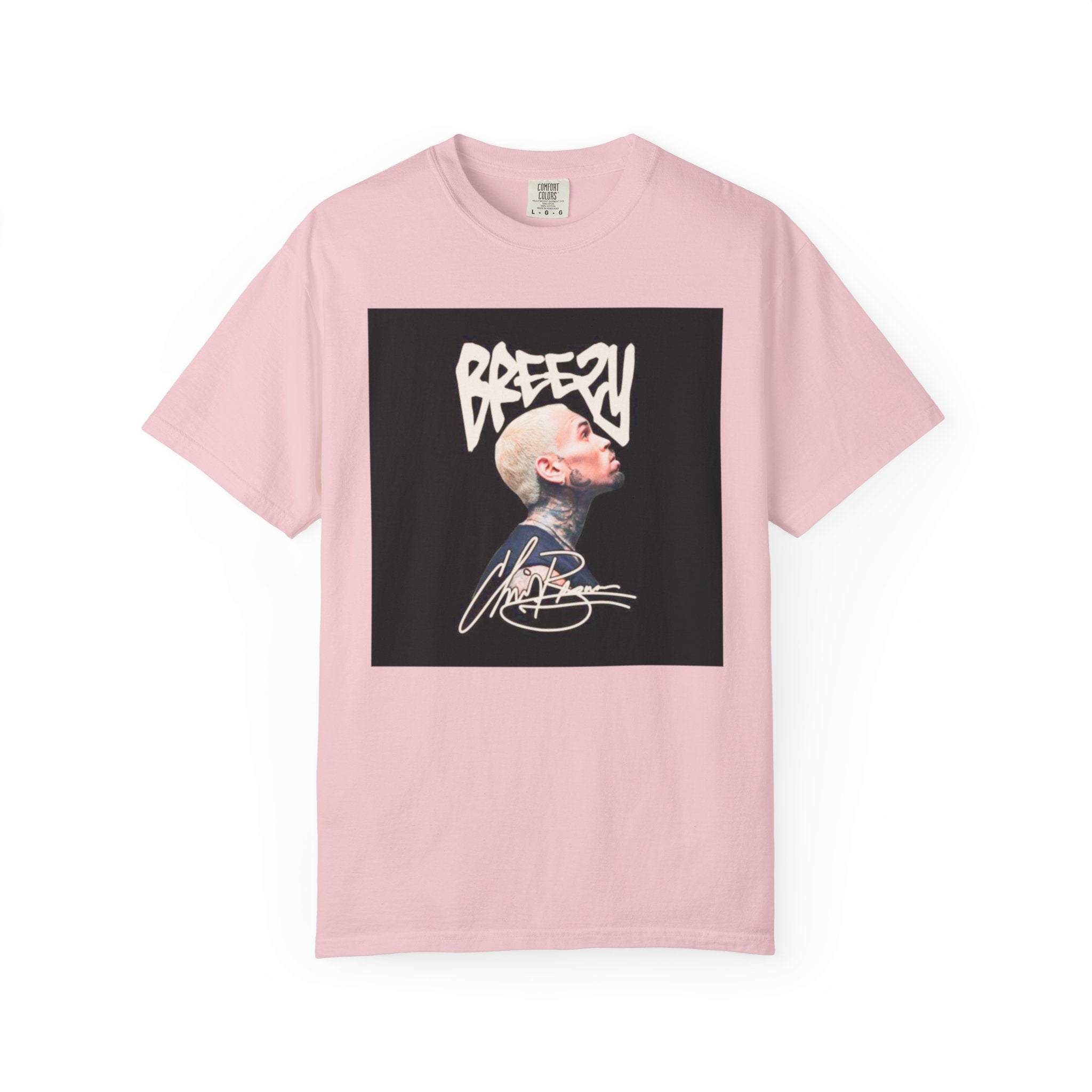 CB Graffiti Portrait T-shirt | Side Profile Photo Print, Back Microphone & Bandana Art