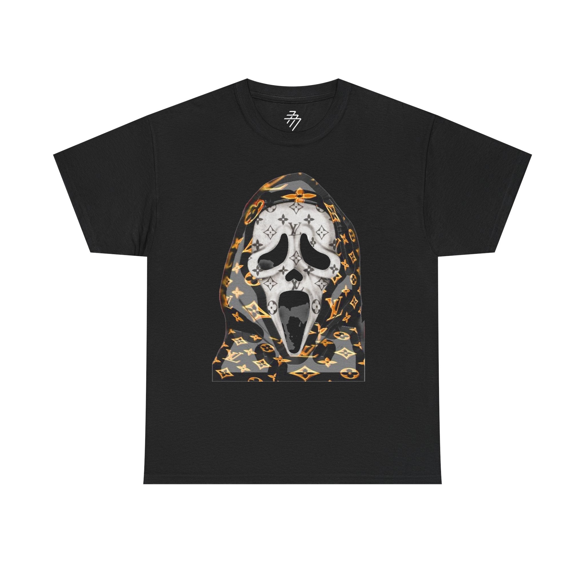 Ghostface Scream Mask Graphic Tee Luxury Pattern Hooded Skull for Horror Fans