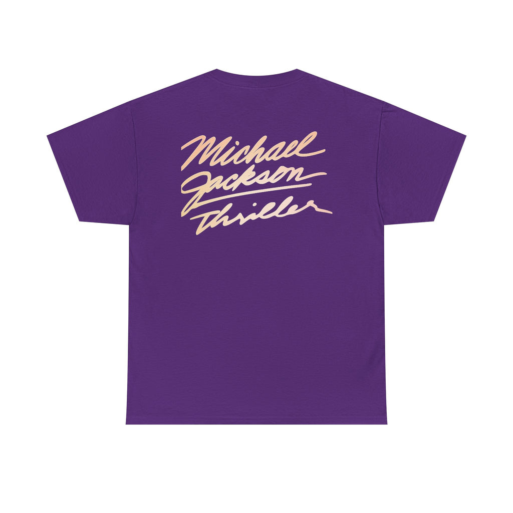 MJ Retro Pop Icon Portrait with 'Thriller' Script Back