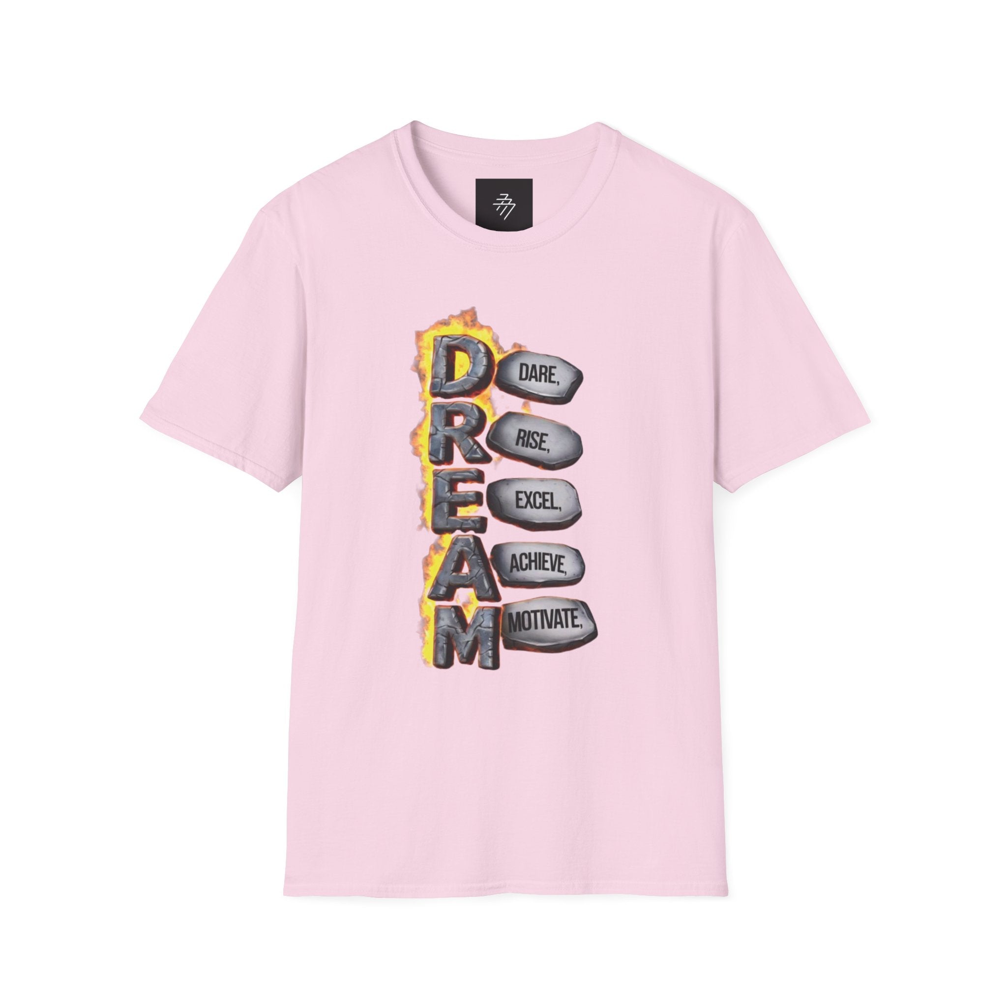 Dream Arrow Typography T-Shirt | Dare Rise Excel Achieve Motivate