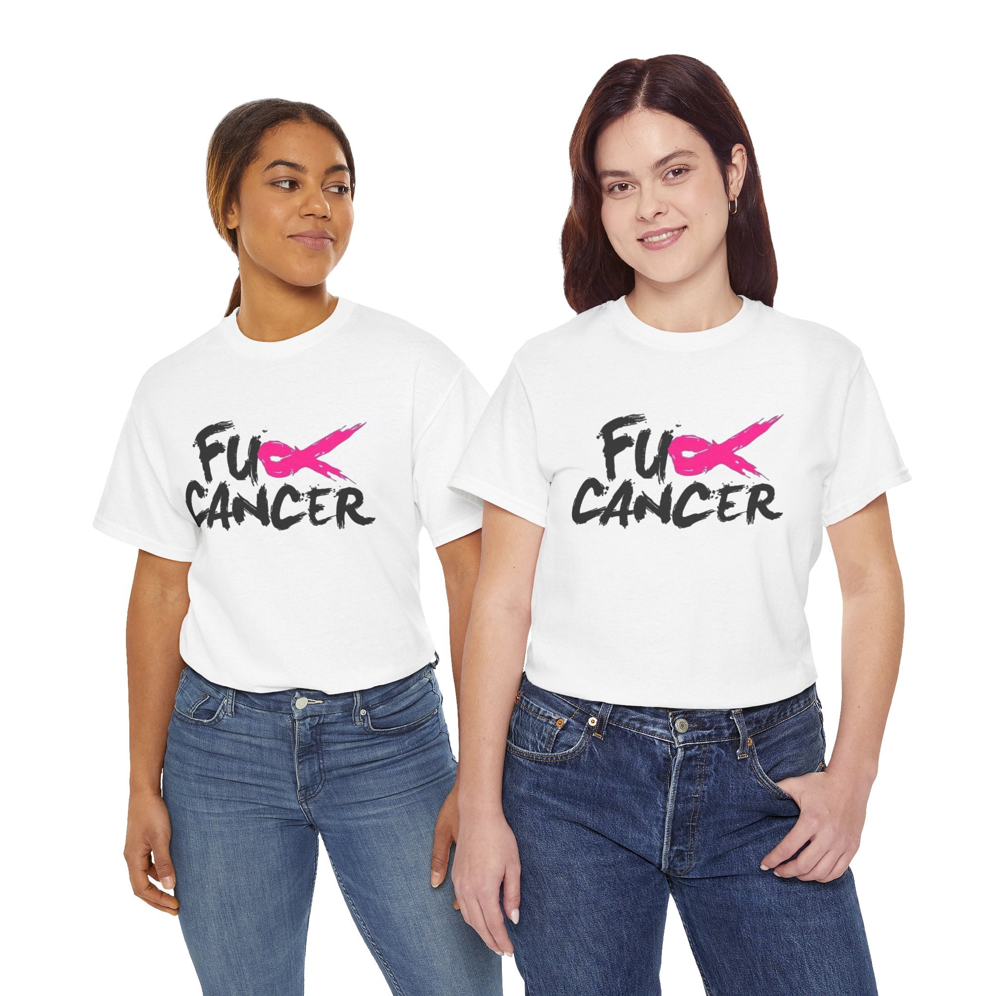 Fuck Cancer Bold Pink Ribbon Breast Cancer Awareness Tee