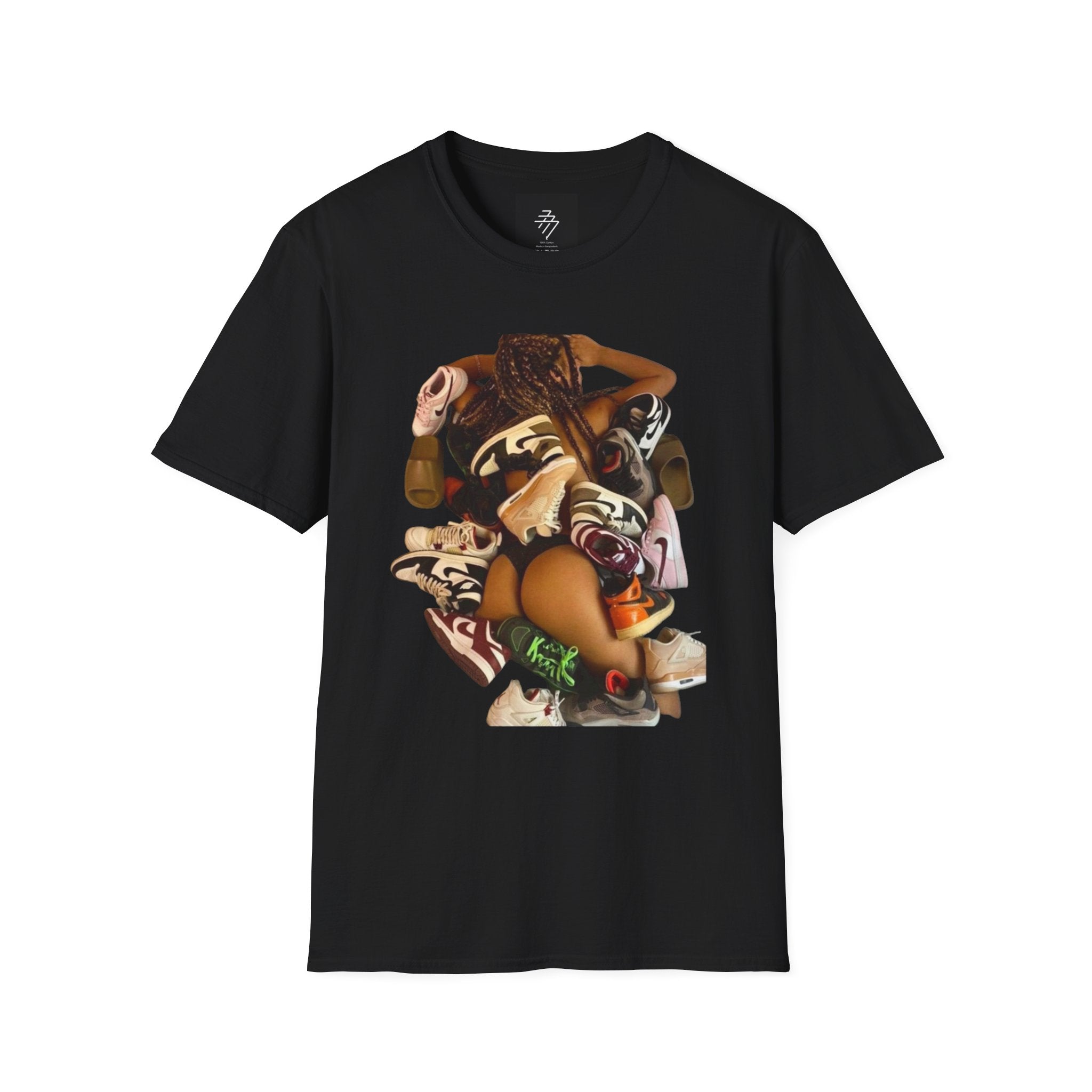Woman Pile of Shoes T-Shirt | Vintage Shoe Collage Tee