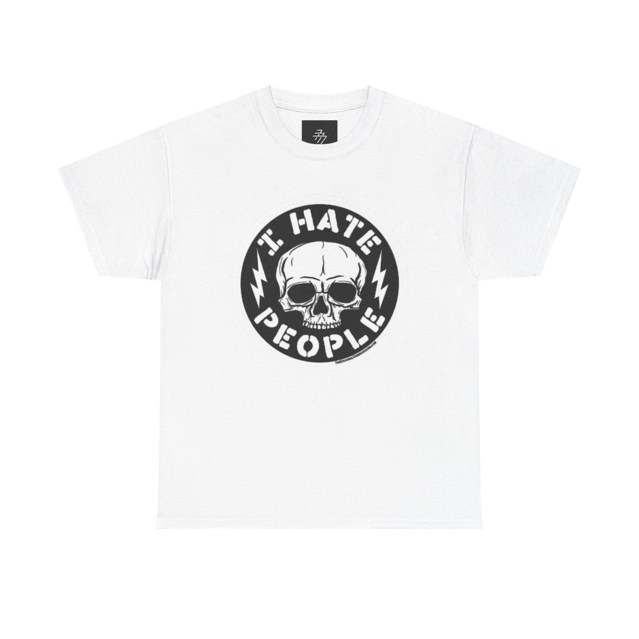 I Hate People skull circle T-Shirt | punk skull tee, edgy graphic top