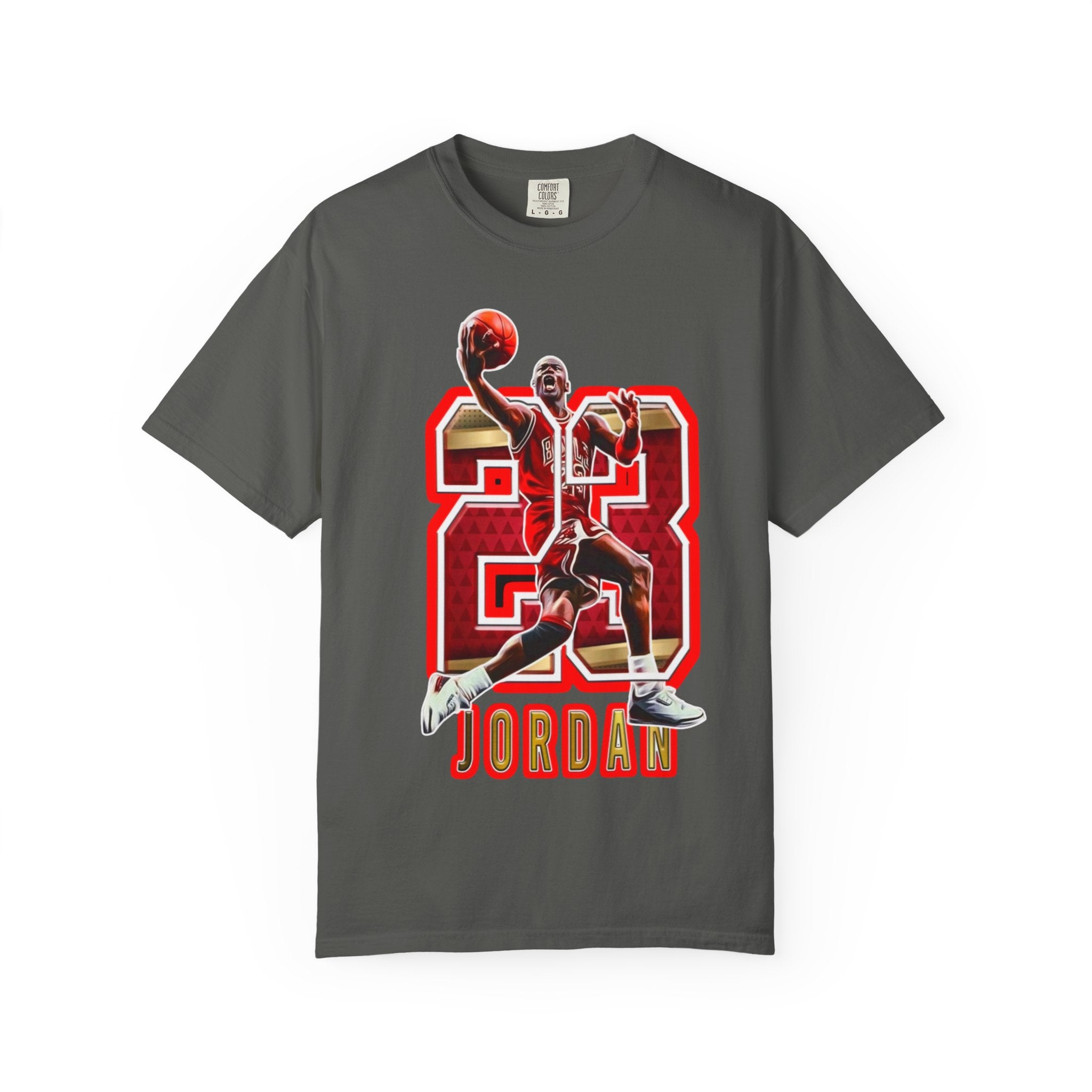MJ #23 Basketball Jump Figure T-shirt | Retro Number 23 Jersey Style