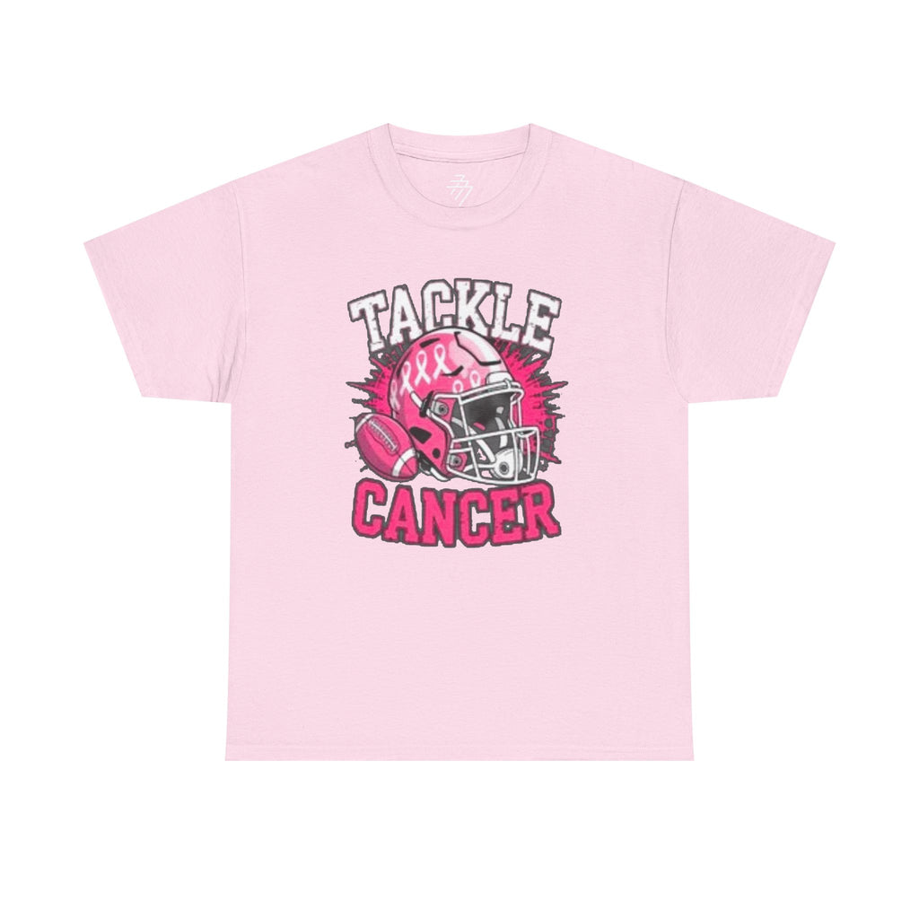 "Tackle Cancer" Pink Football Helmet Breast Cancer Awareness Tee