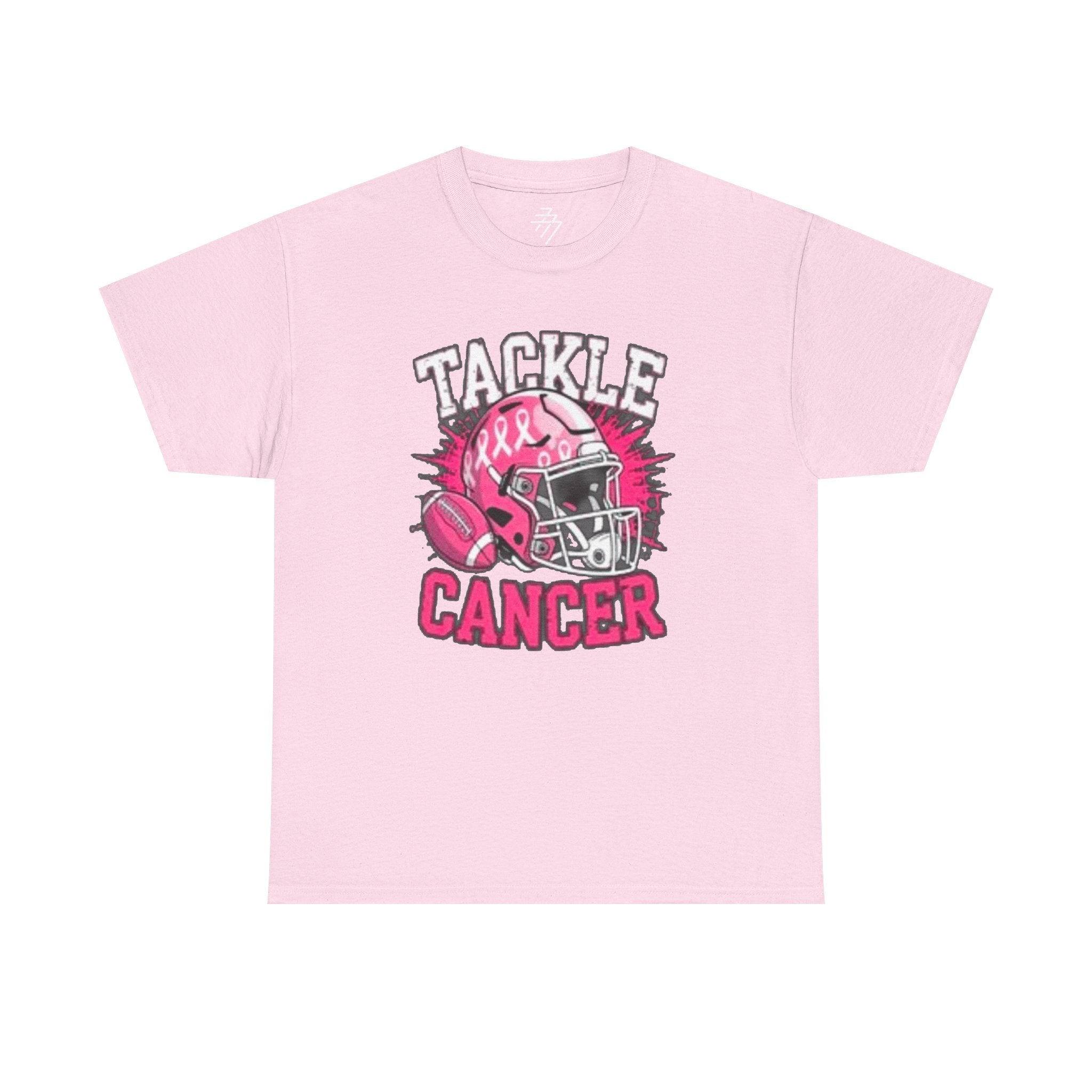 "Tackle Cancer" Pink Football Helmet Breast Cancer Awareness Tee