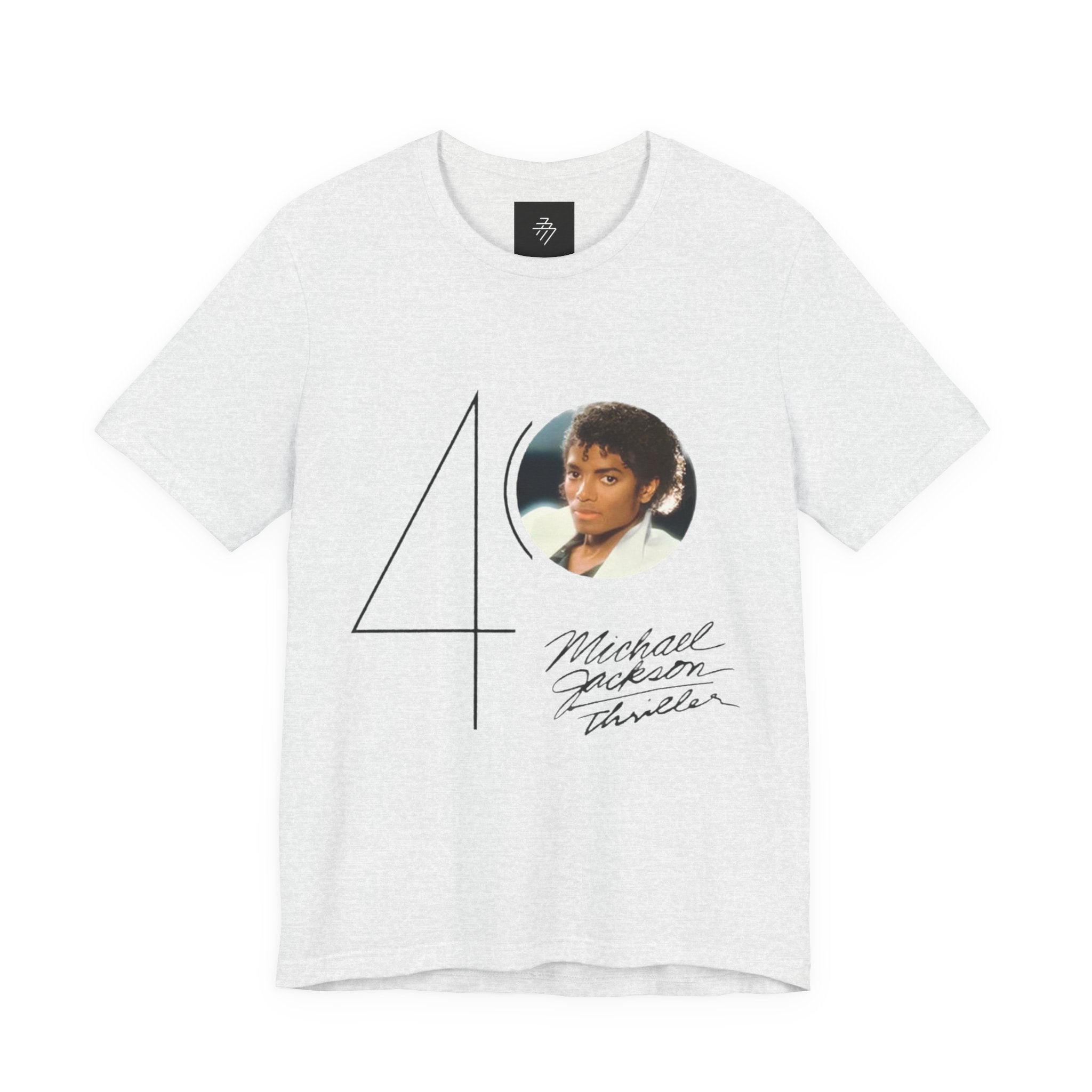 40 Thriller Album Photo Tee | Back Grammy Trophy Graphic