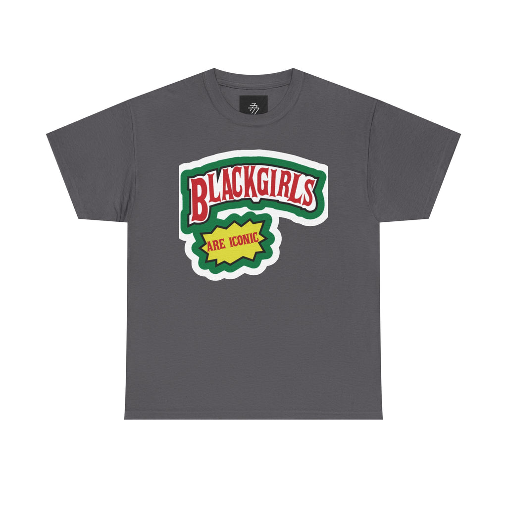 Graphic Tee — "Black Girls Are Iconic" Retro Patch Design