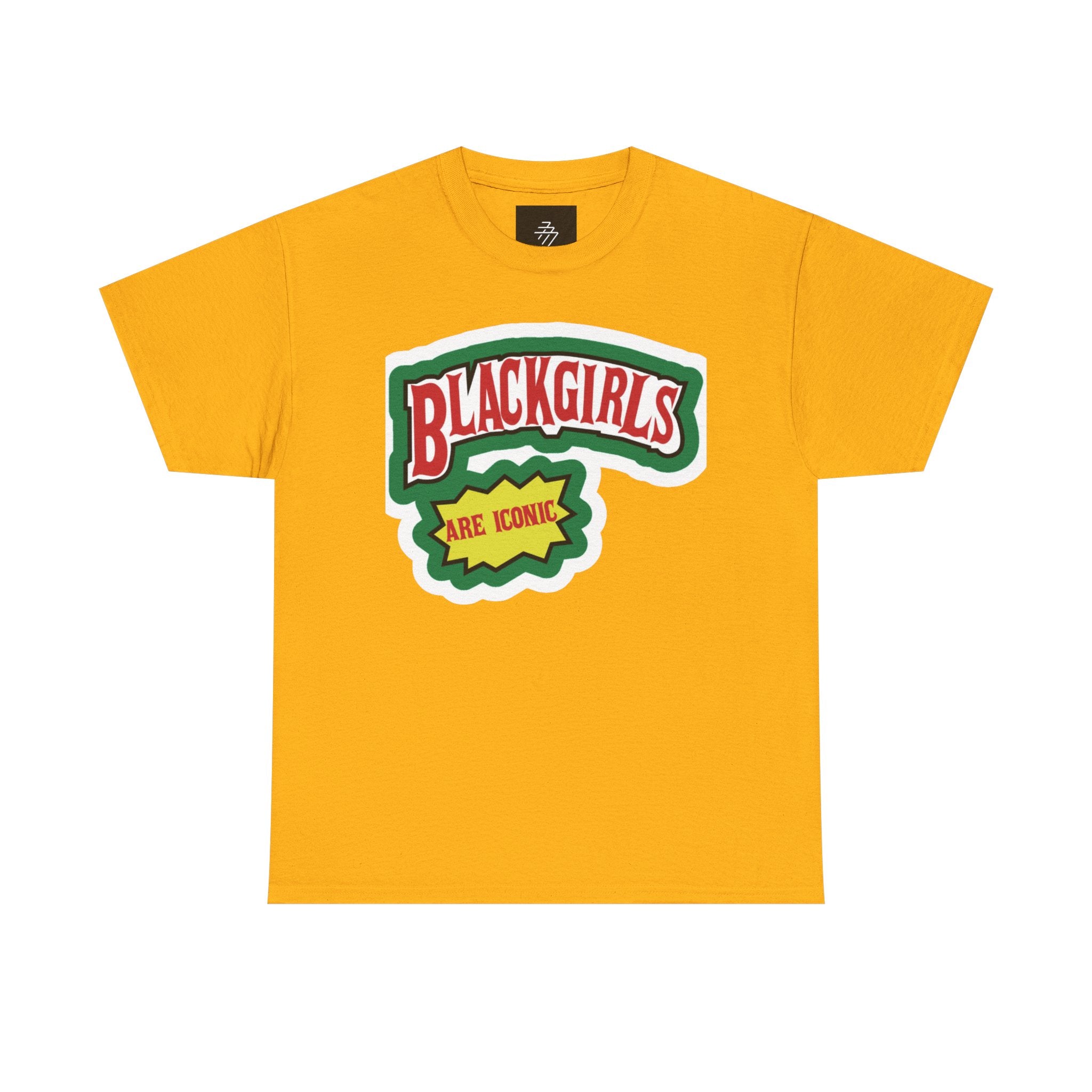 Graphic Tee — "Black Girls Are Iconic" Retro Patch Design