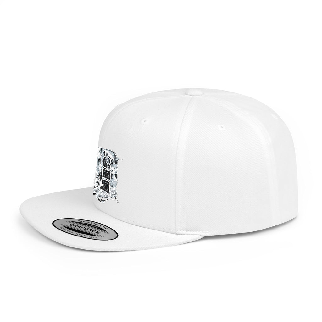 Detroit D Chrome Letter Flat Bill Snapback | Silver Letter D Hat