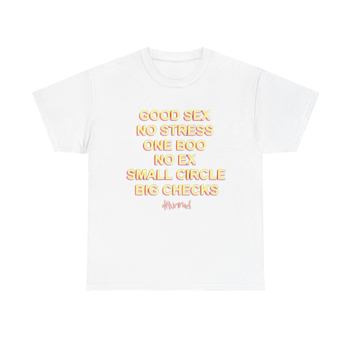 "Good Sex No Stress" Text Statement Graphic Tee