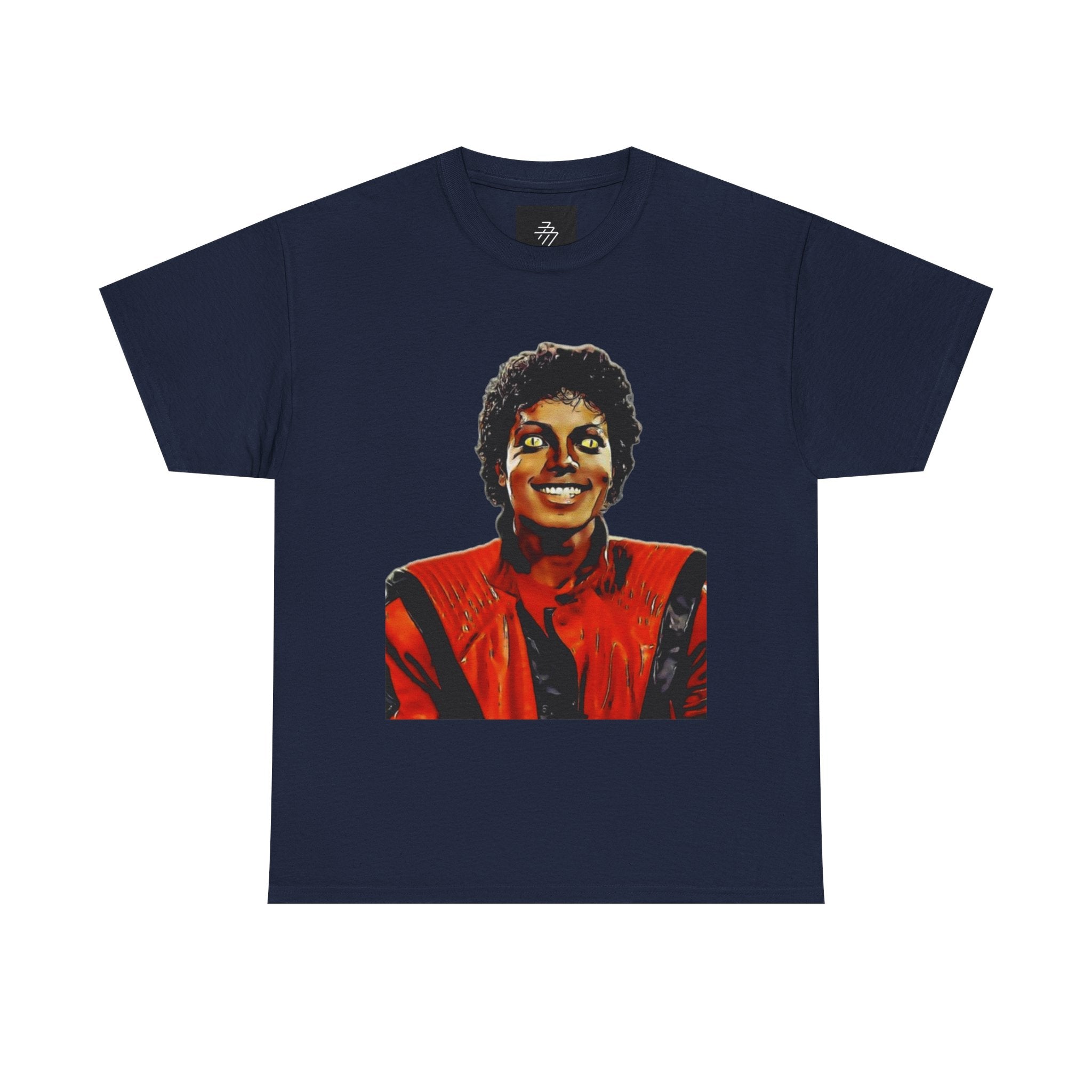 MJ Retro Pop Icon Portrait with 'Thriller' Script Back