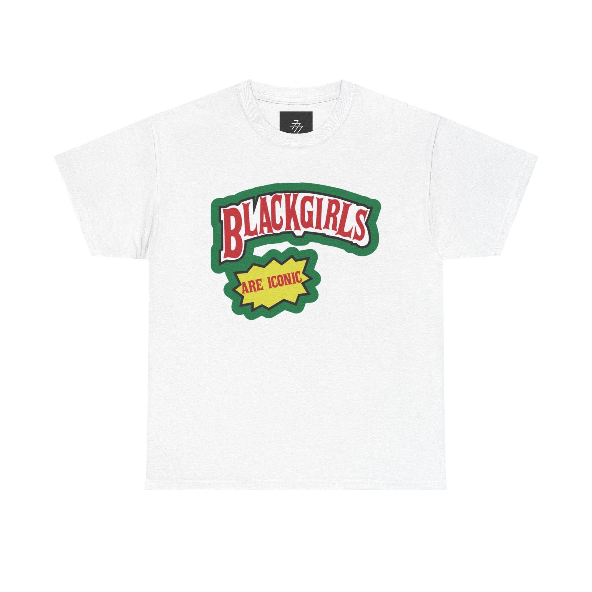 Graphic Tee — "Black Girls Are Iconic" Retro Patch Design