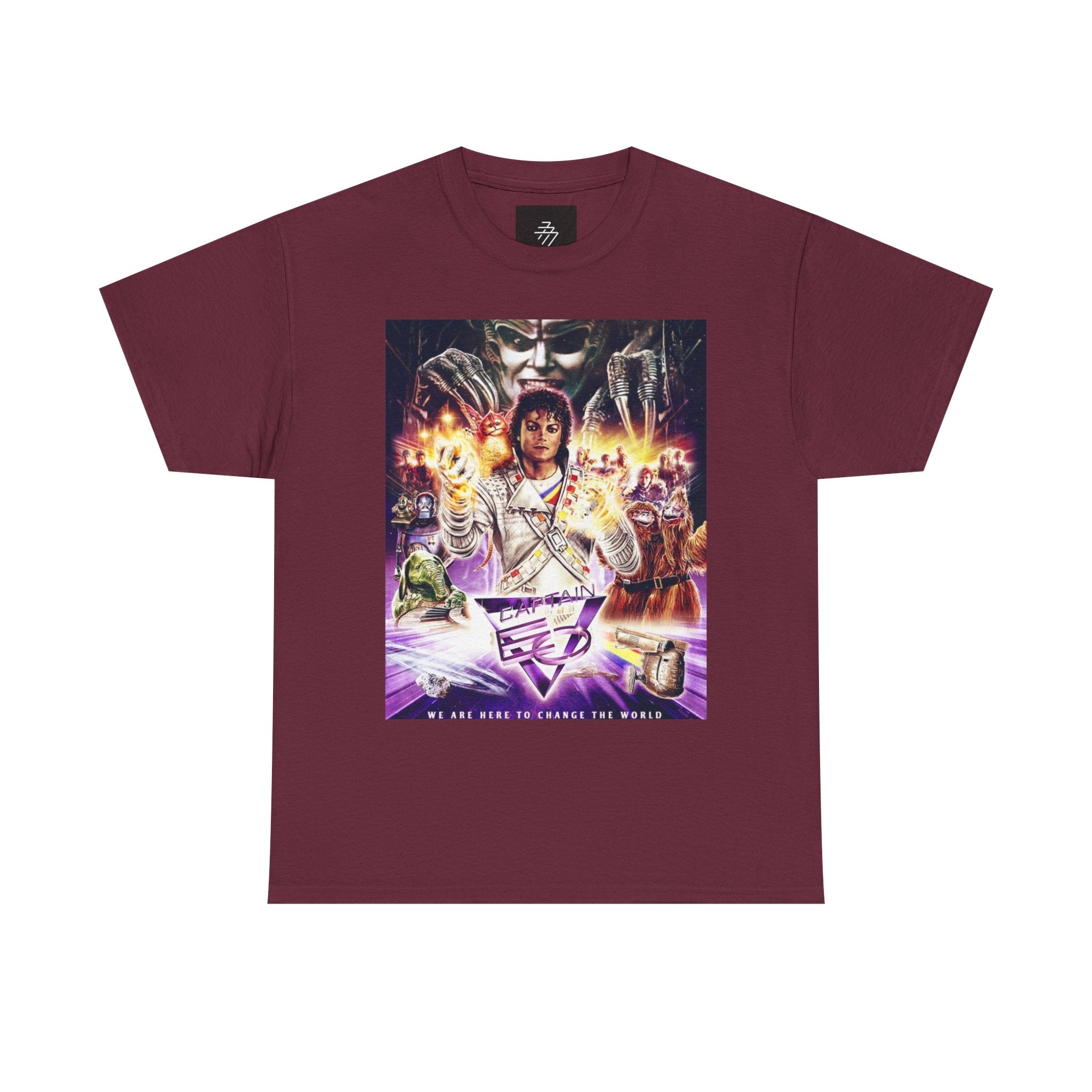 MJ Retro Sci‑Fi Movie Poster Tee – Neon Cyber Adventure Graphic T-Shirt