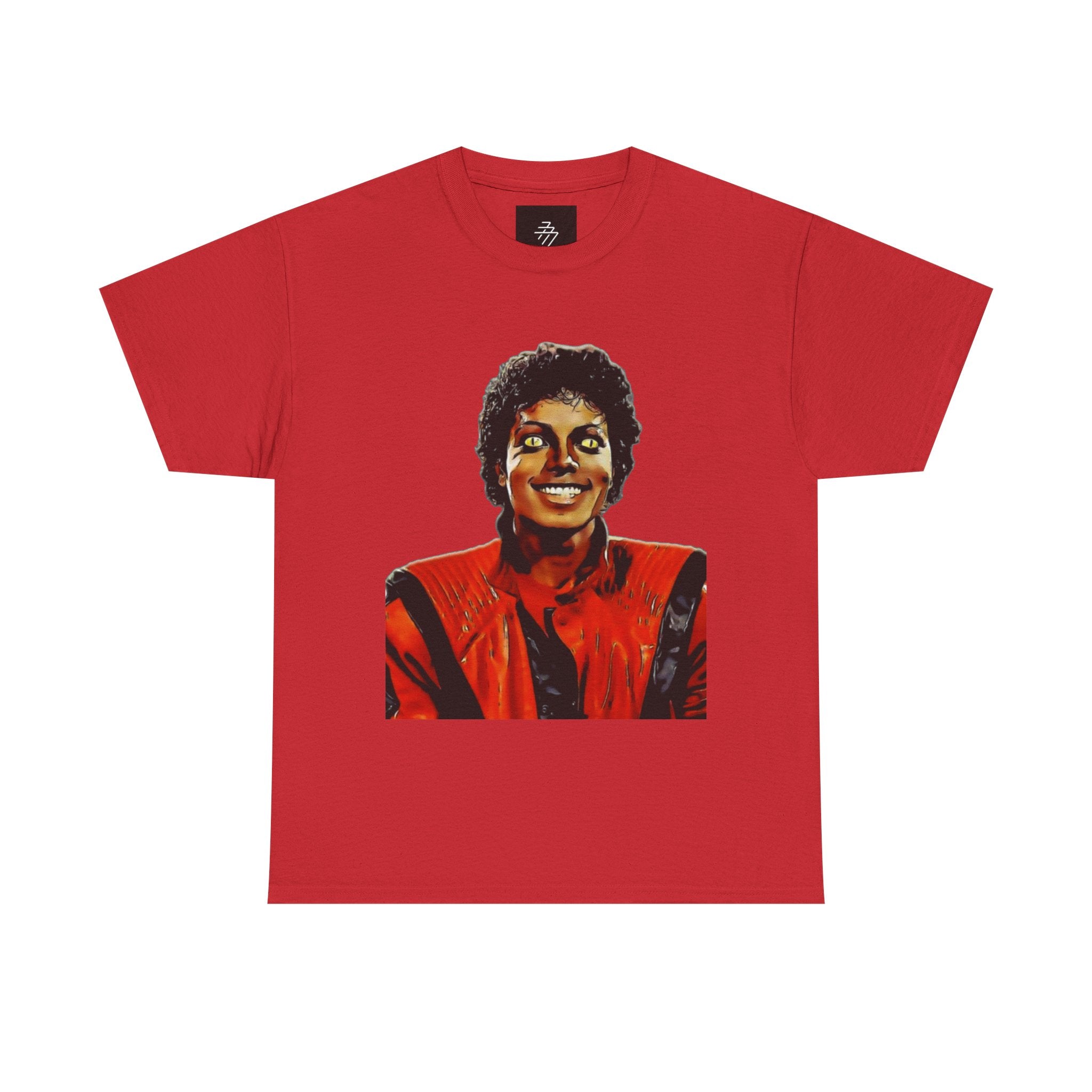 MJ Retro Pop Icon Portrait with 'Thriller' Script Back