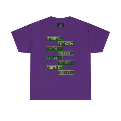 420 Road Signs Tee | Stoner High Pothead Route 420 T-Shirt