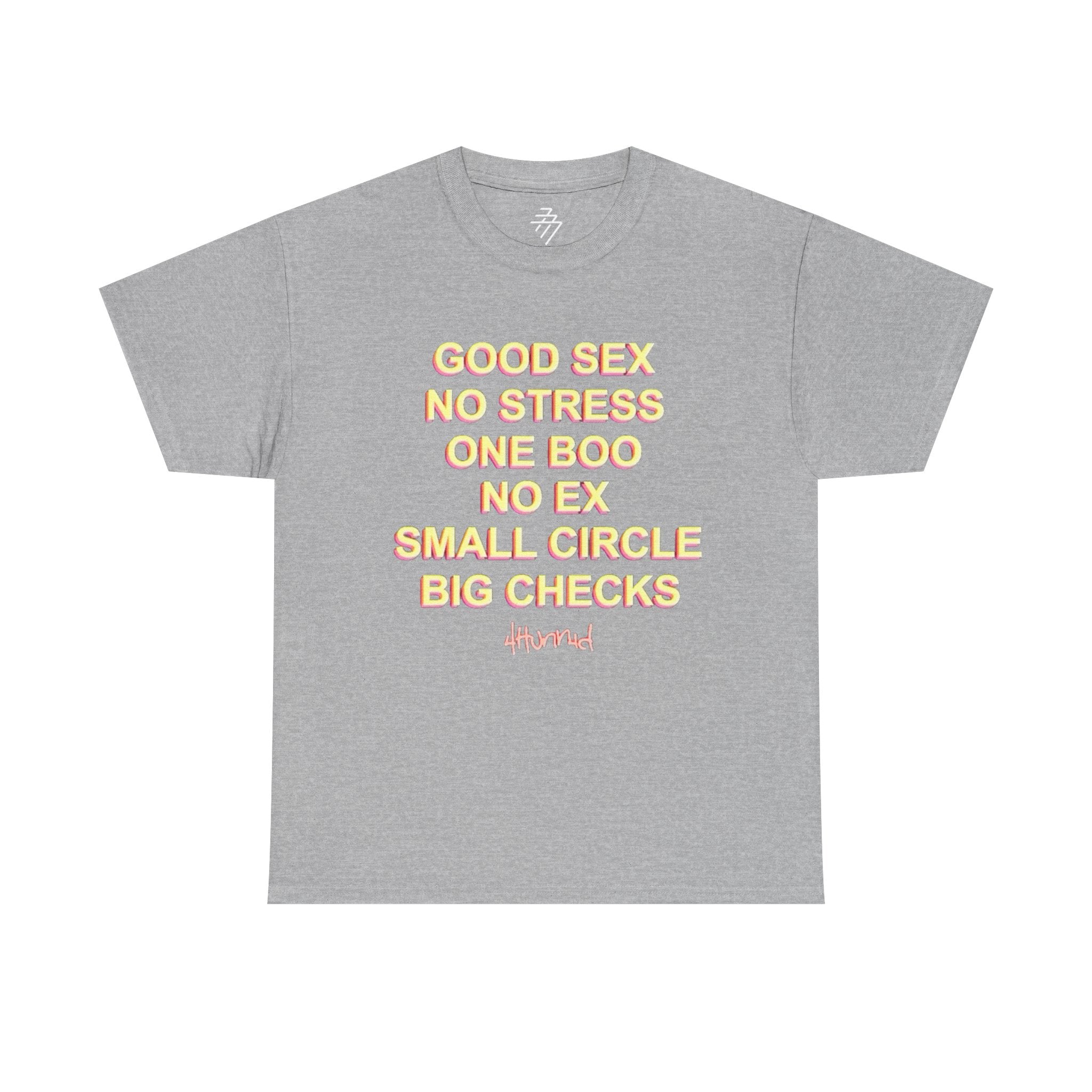 "Good Sex No Stress" Text Statement Graphic Tee