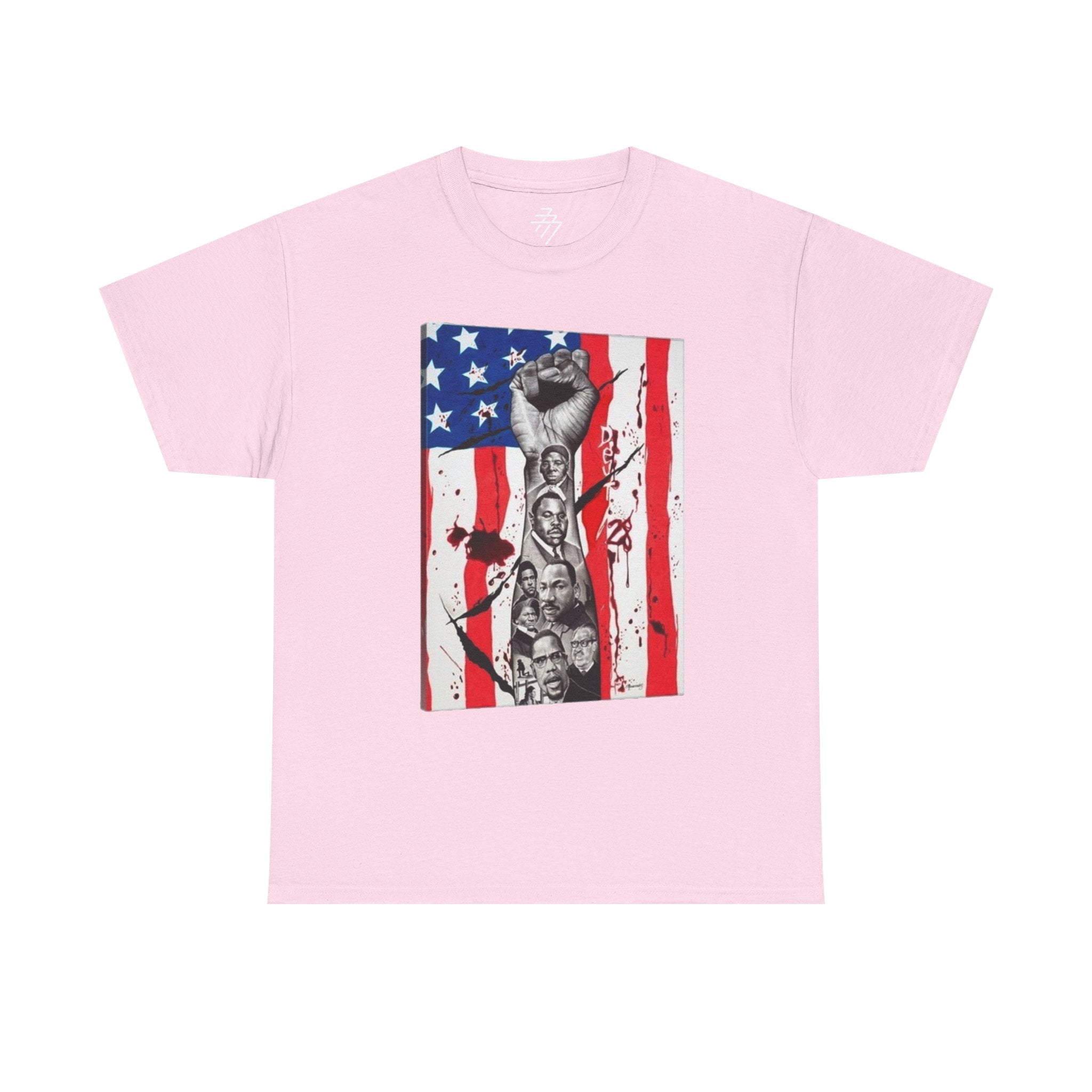 Patriotic Protest Raised Fist American Flag Graphic Tee