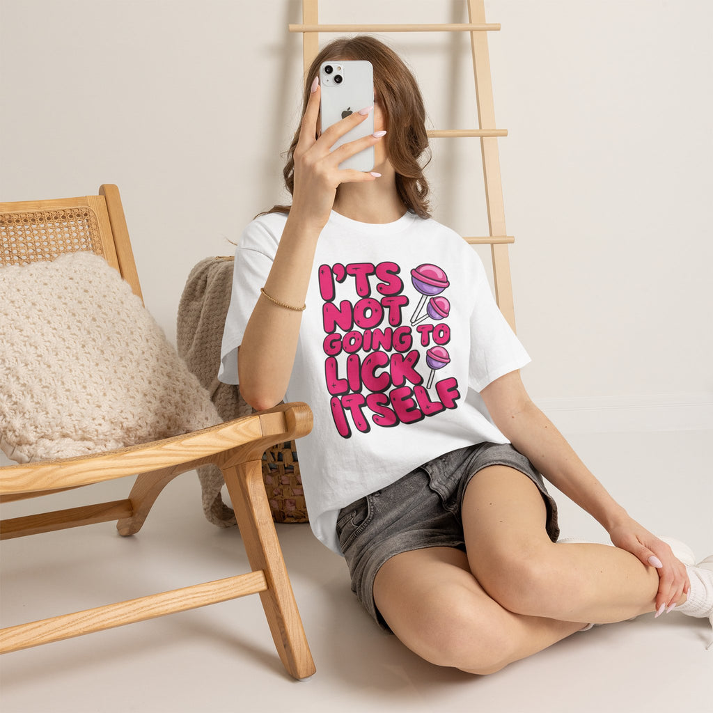 Graphic Tee — "It's Not Going to Lick Itself" Pink Lollipop Funny T-Shirt