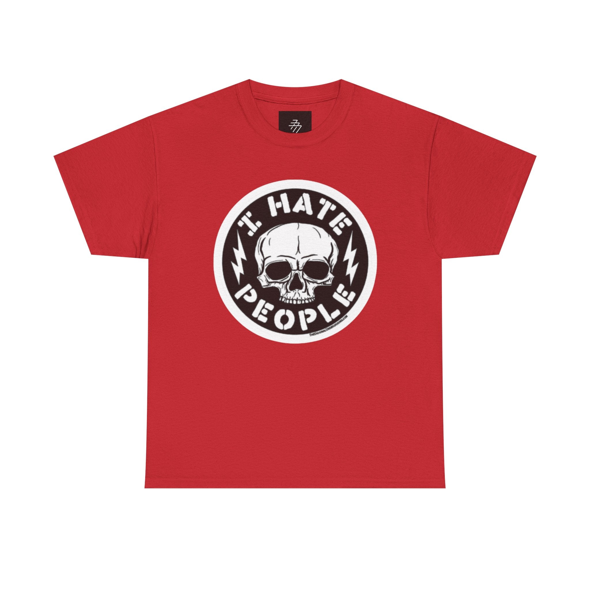 I Hate People skull circle T-Shirt | punk skull tee, edgy graphic top