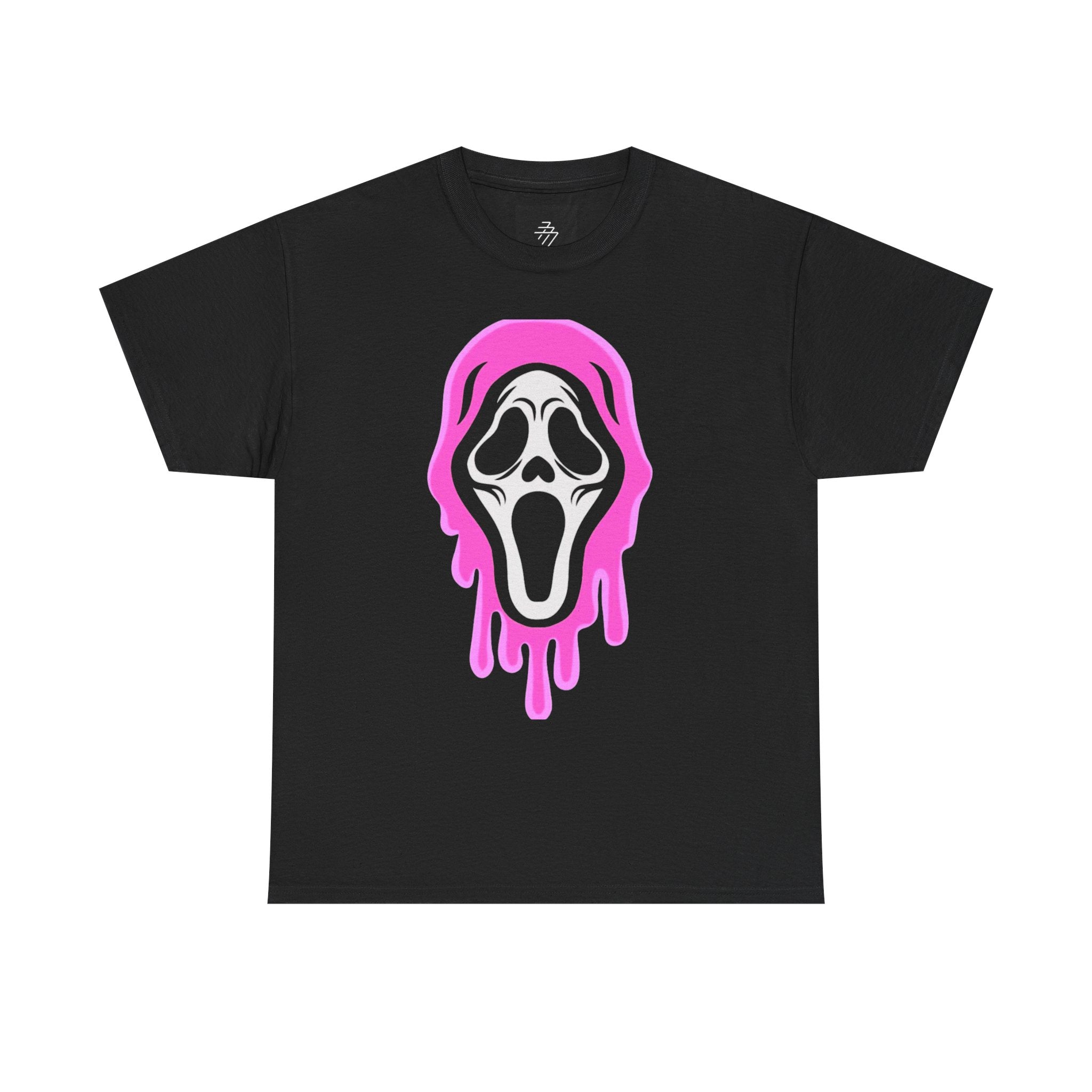 Melting Scream Mask T-Shirt | Pink Drip Horror Tee