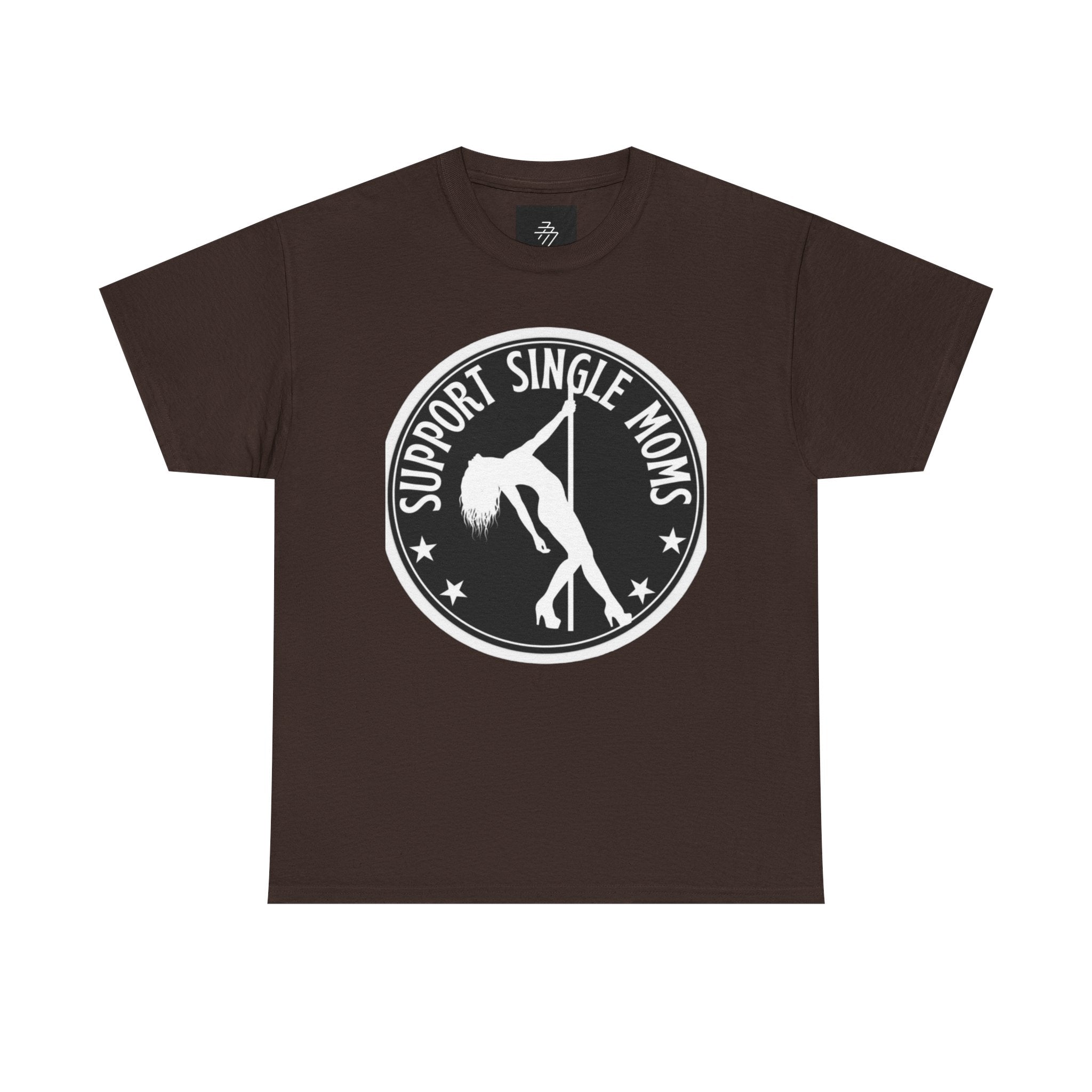 Support Single Moms Tee - Retro Pole Dancer Circle Logo T-Shirt