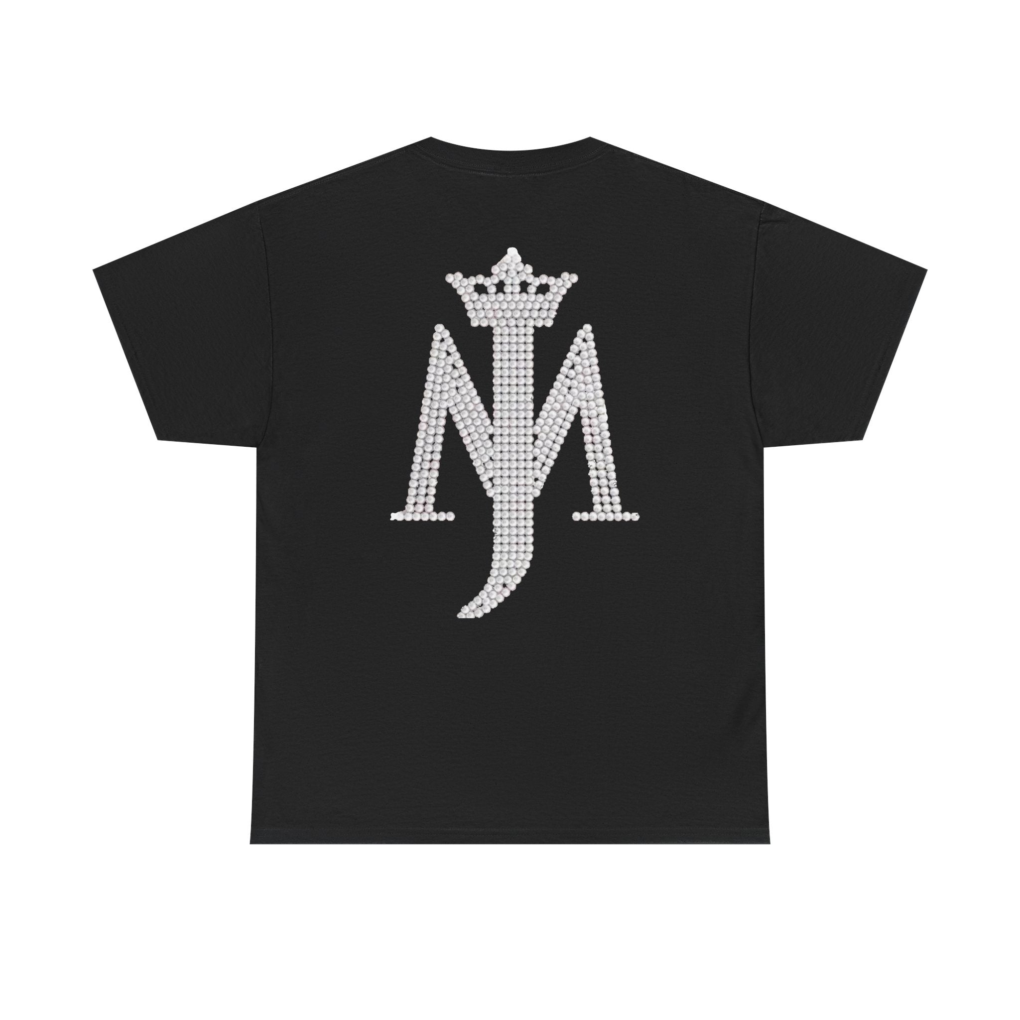 King Michael Jackson Graphic Tee — MJ Crowned Portrait & Rhinestone Monogram Back