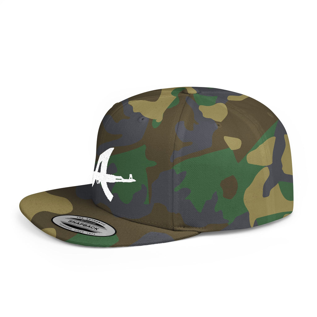 AK-47 Illustration Snapback | Rifle Graphic Hat, Streetwear Cap