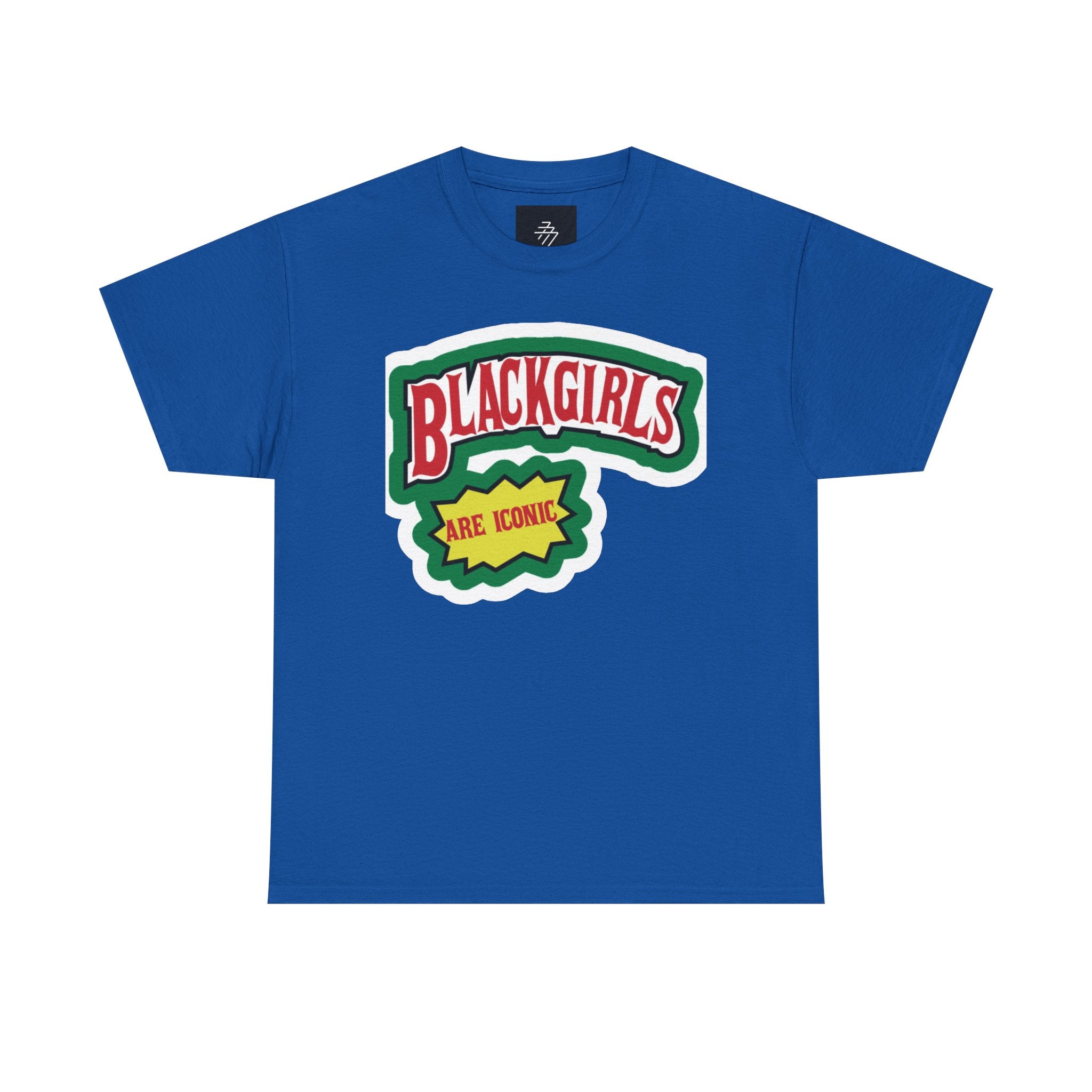 Graphic Tee — "Black Girls Are Iconic" Retro Patch Design