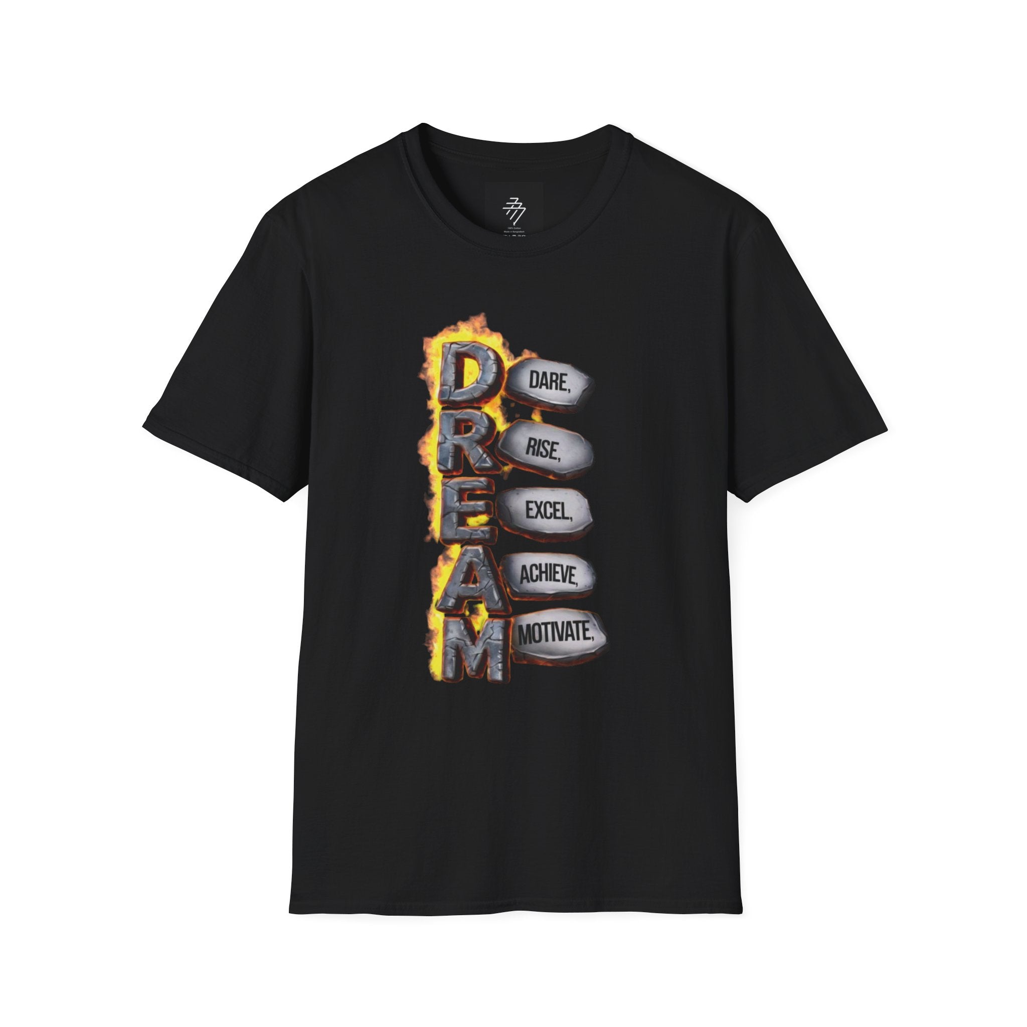 Dream Arrow Typography T-Shirt | Dare Rise Excel Achieve Motivate