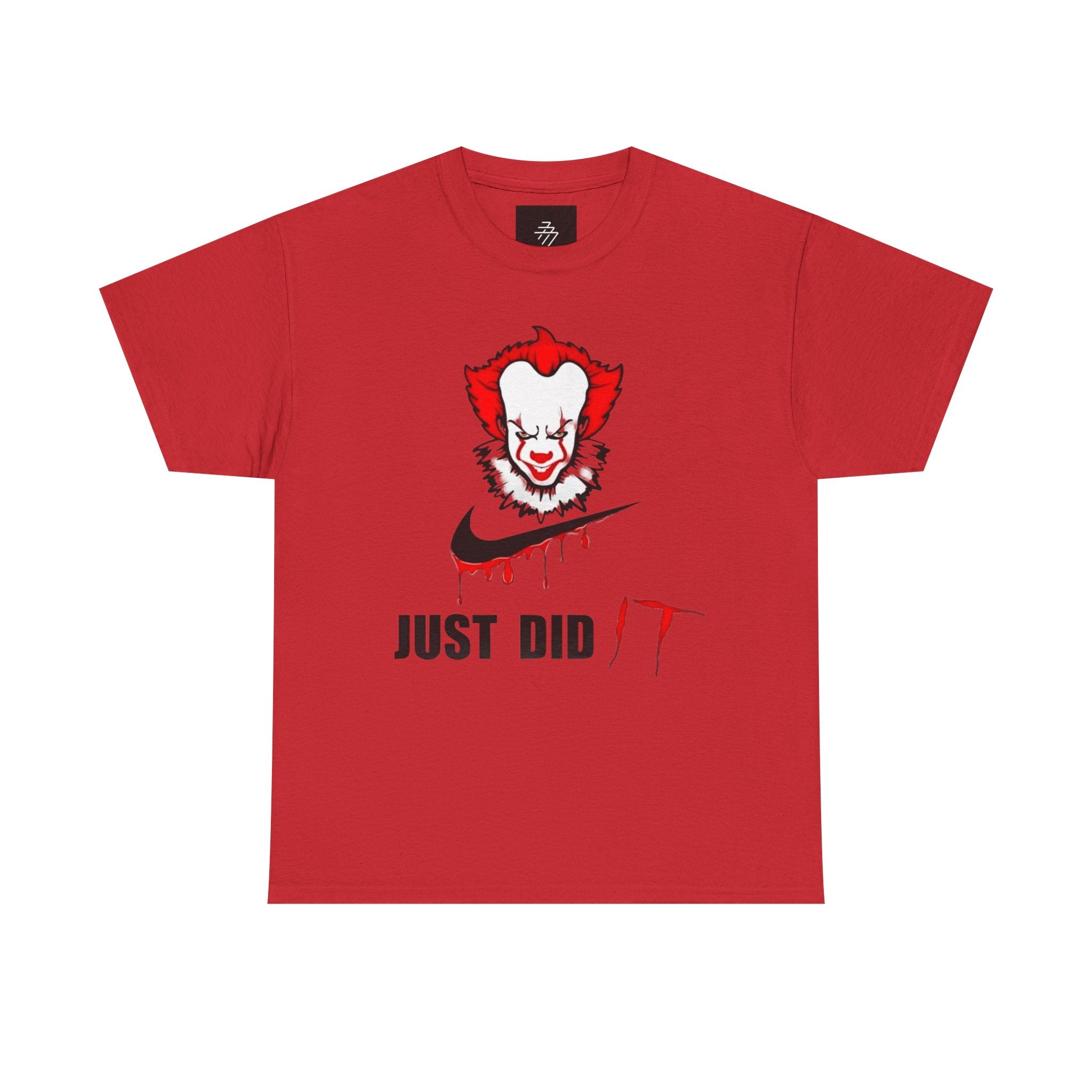 Clown Horror Face 'Just Did It' T-Shirt | Creepy Dripping Swoosh Tee