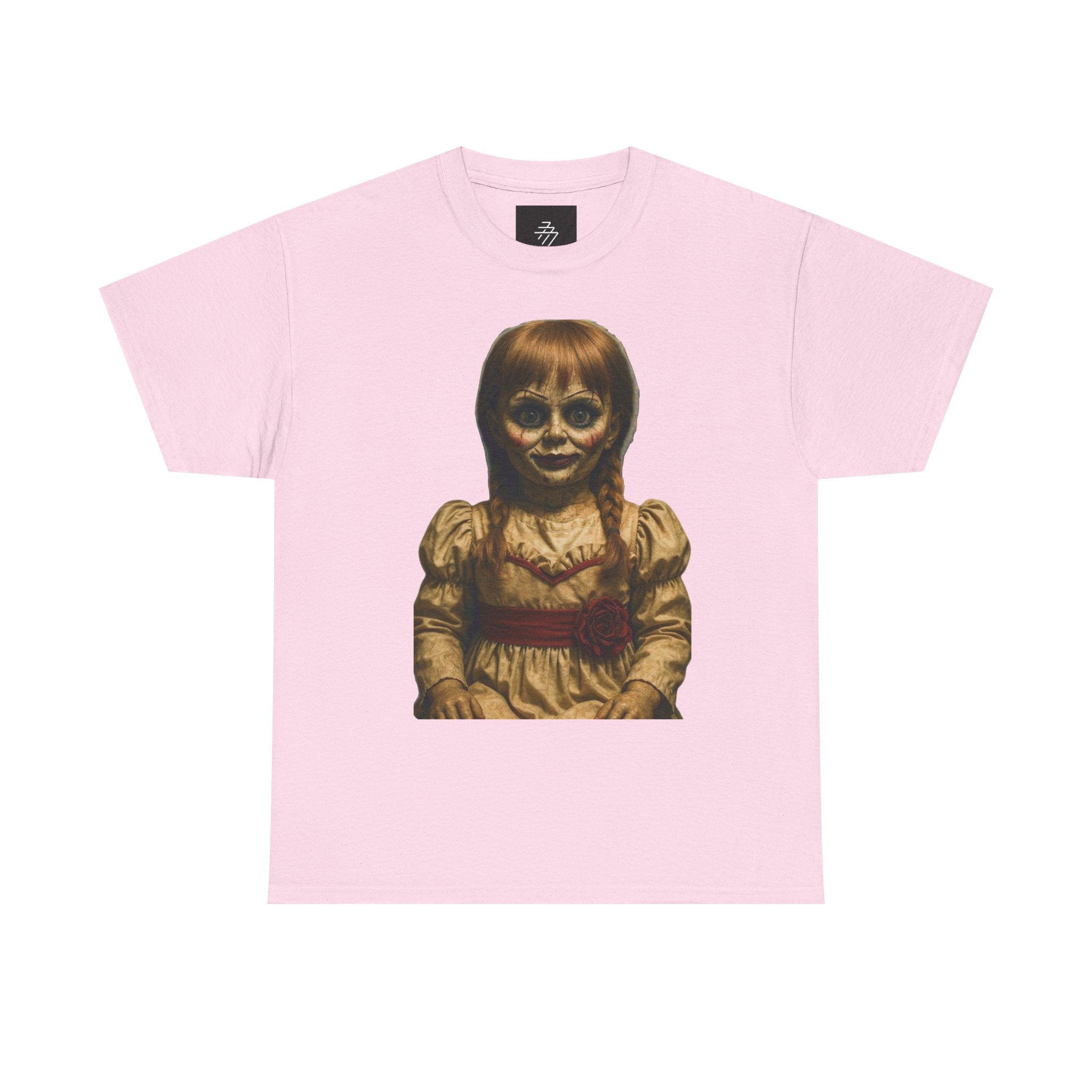 Horror Doll Graphic Tee — Vintage Annabelle-Style Scary Doll T-Shirt