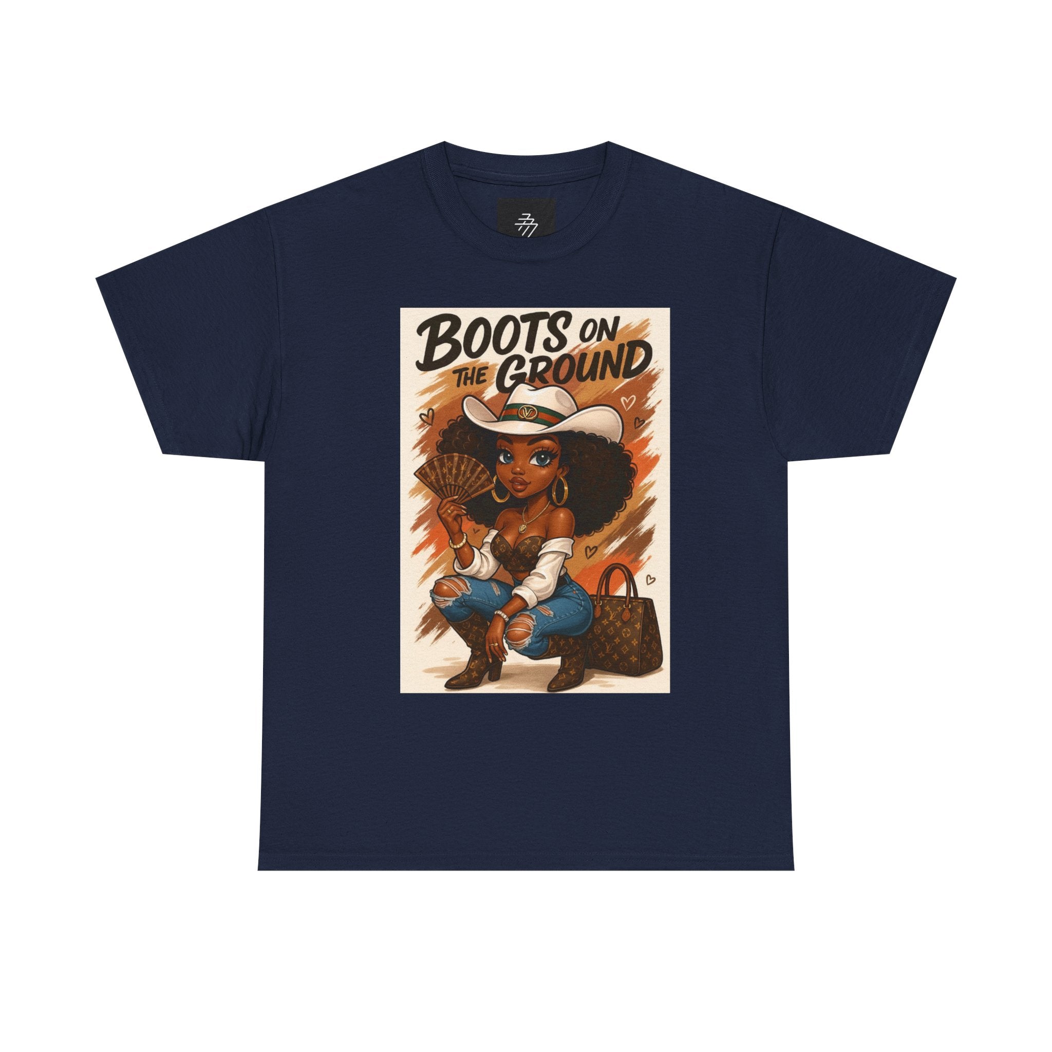 Boots on the Ground Graphic Tee — Afro Cowgirl Illustration