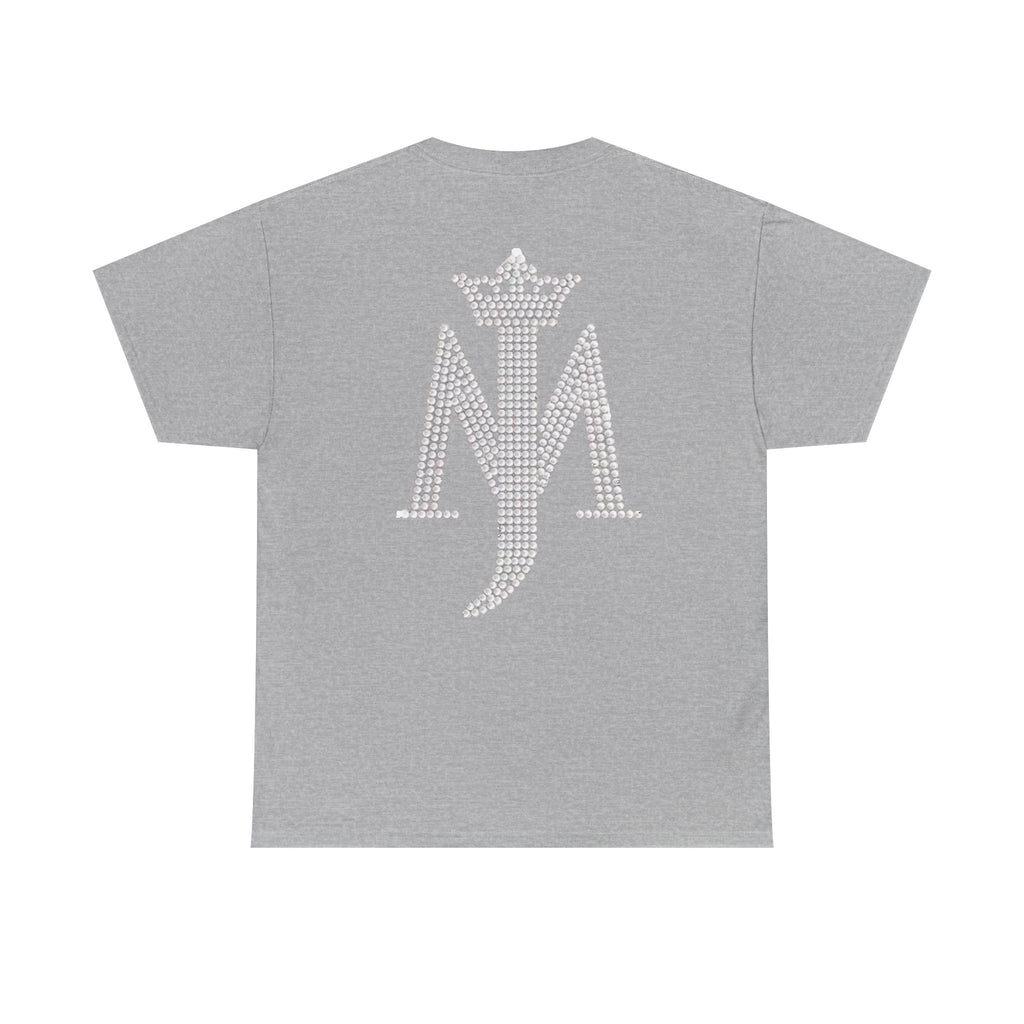 Rhinestone Crown Logo Tee — Vintage Pop Icon Portrait T-Shirt