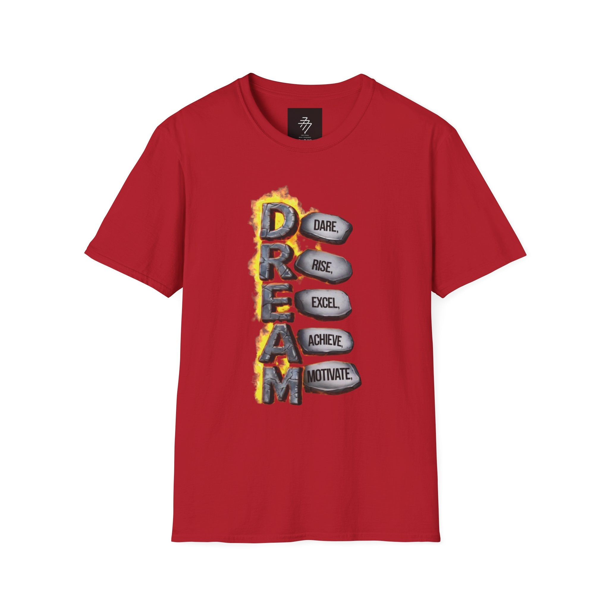 Dream Arrow Typography T-Shirt | Dare Rise Excel Achieve Motivate