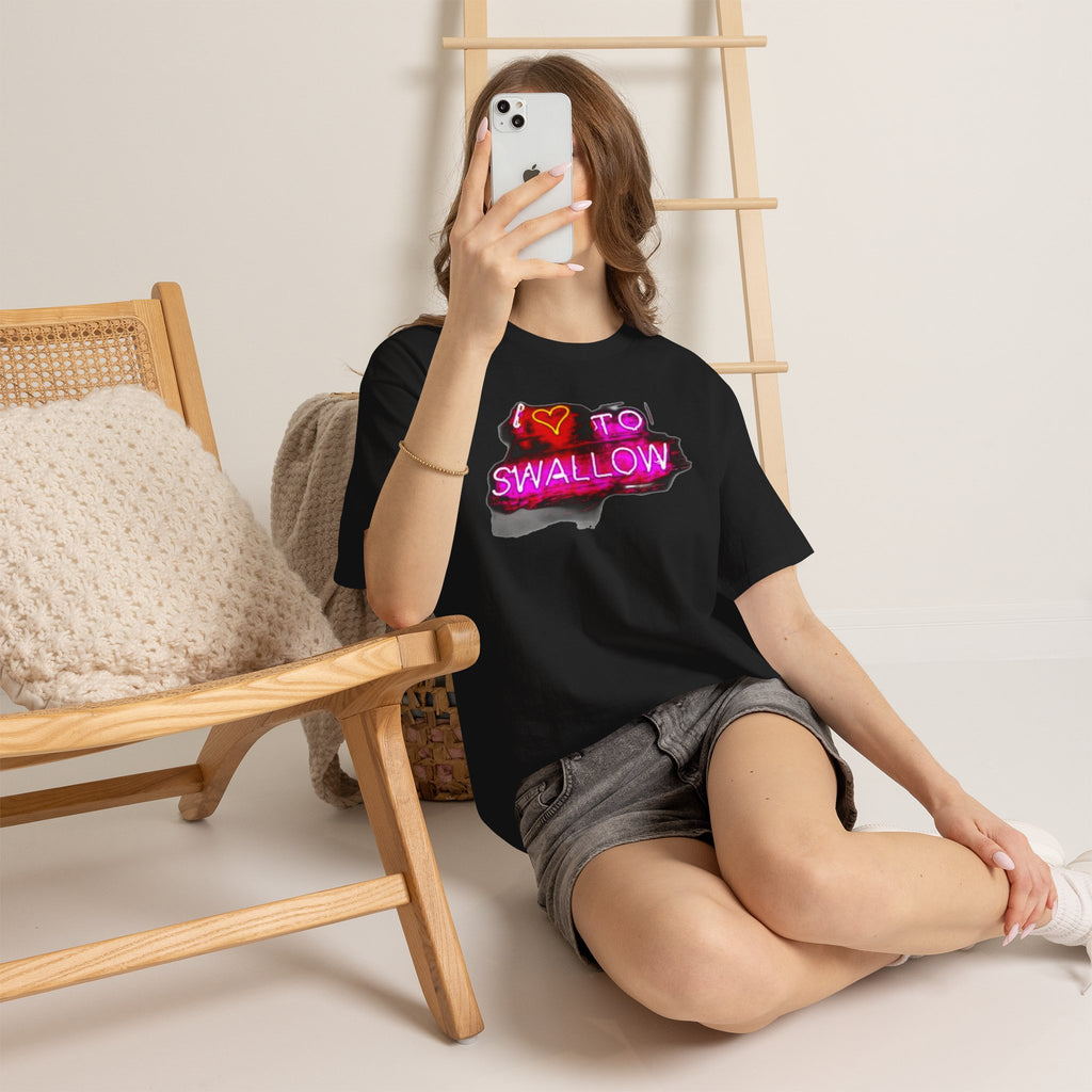 Graphic Tee — "I  to Swallow" Neon Sign T-Shirt