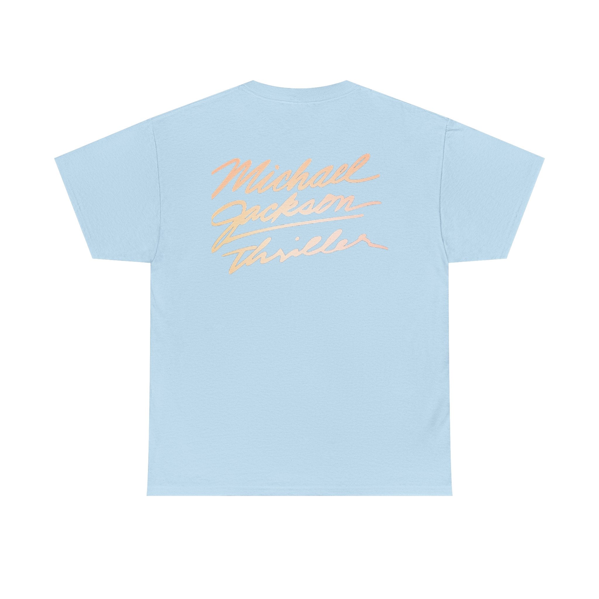 MJ Retro Pop Icon Portrait with 'Thriller' Script Back