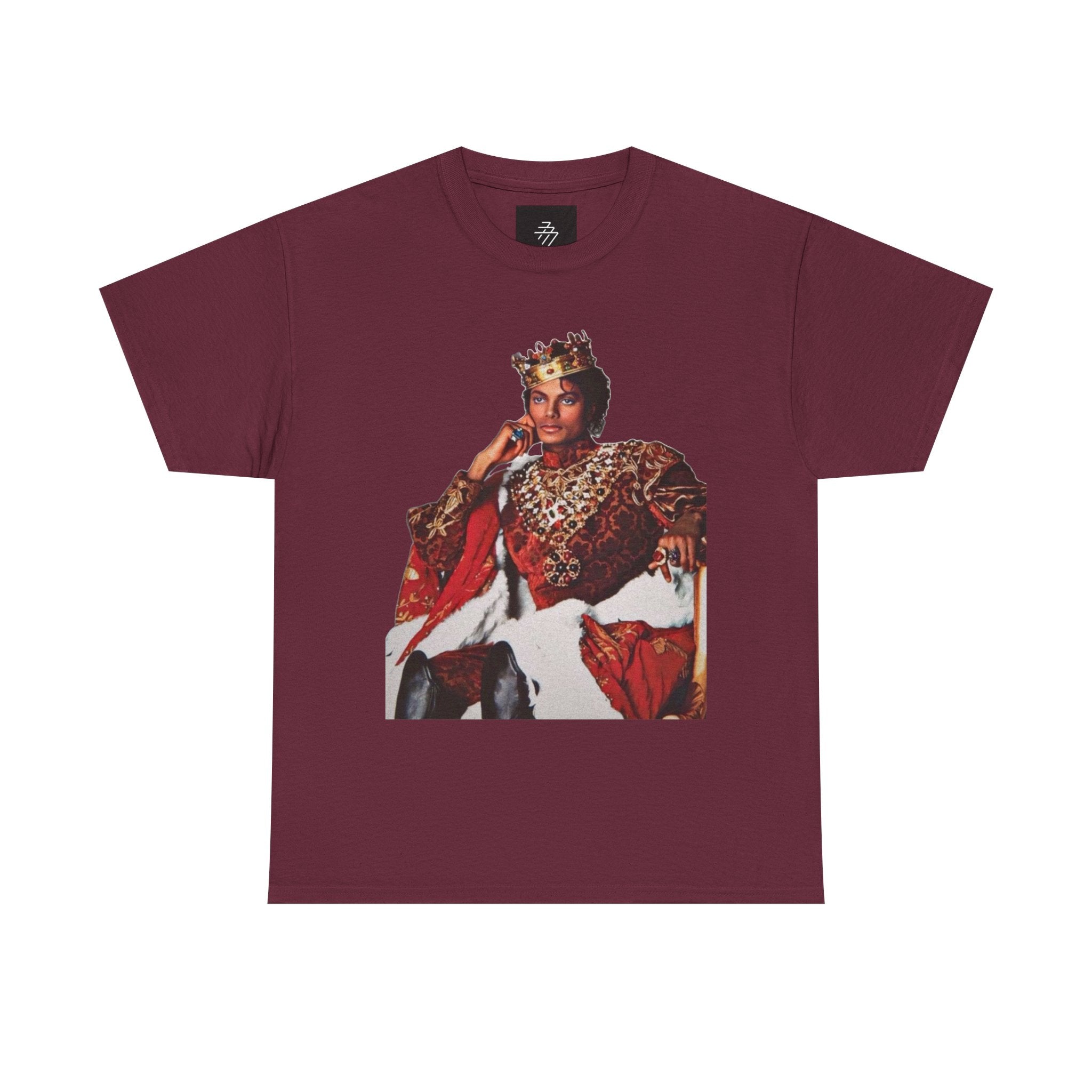 King Michael Jackson Graphic Tee — MJ Crowned Portrait & Rhinestone Monogram Back