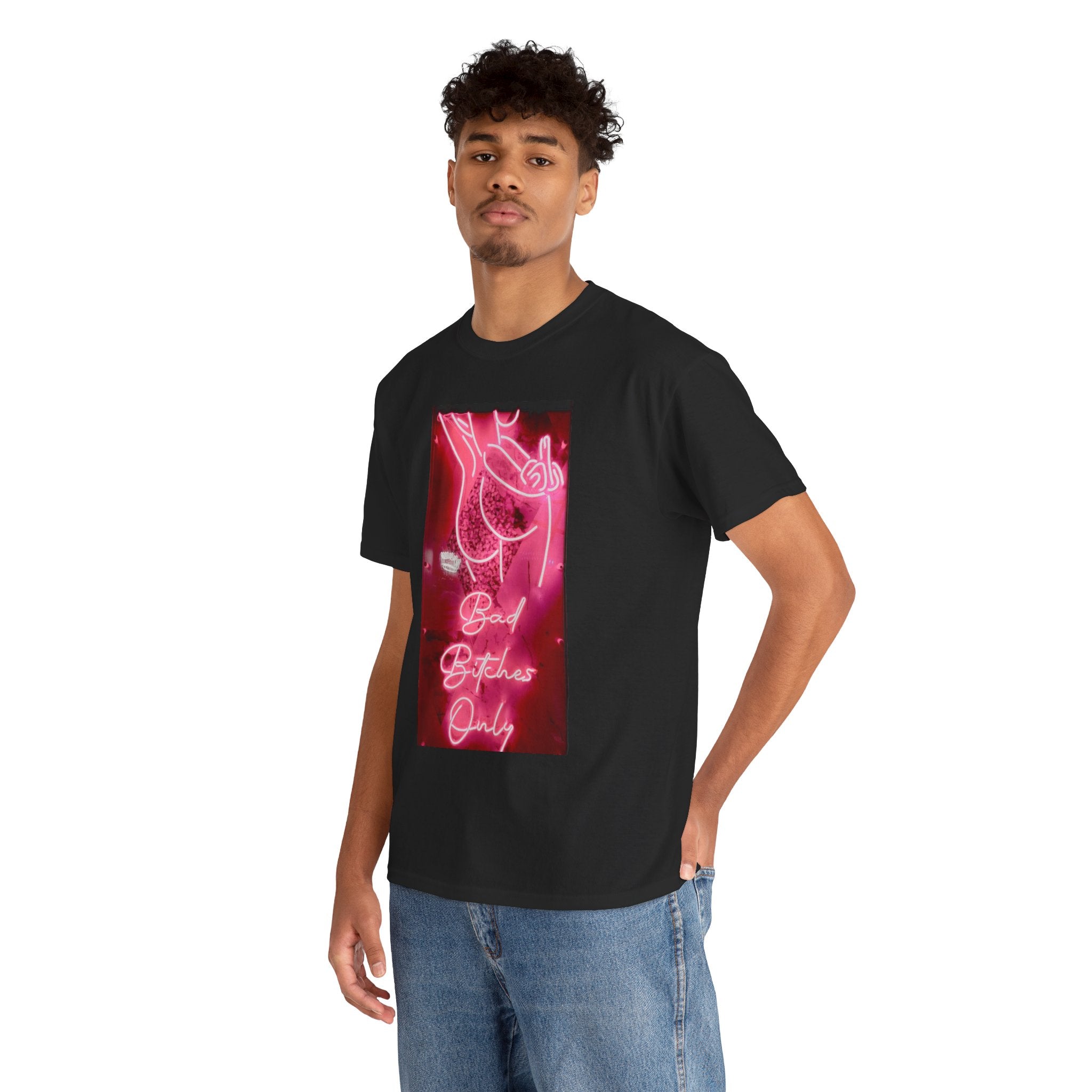 T-Shirt — Neon 'Bad Bitches Only' Graphic Tee