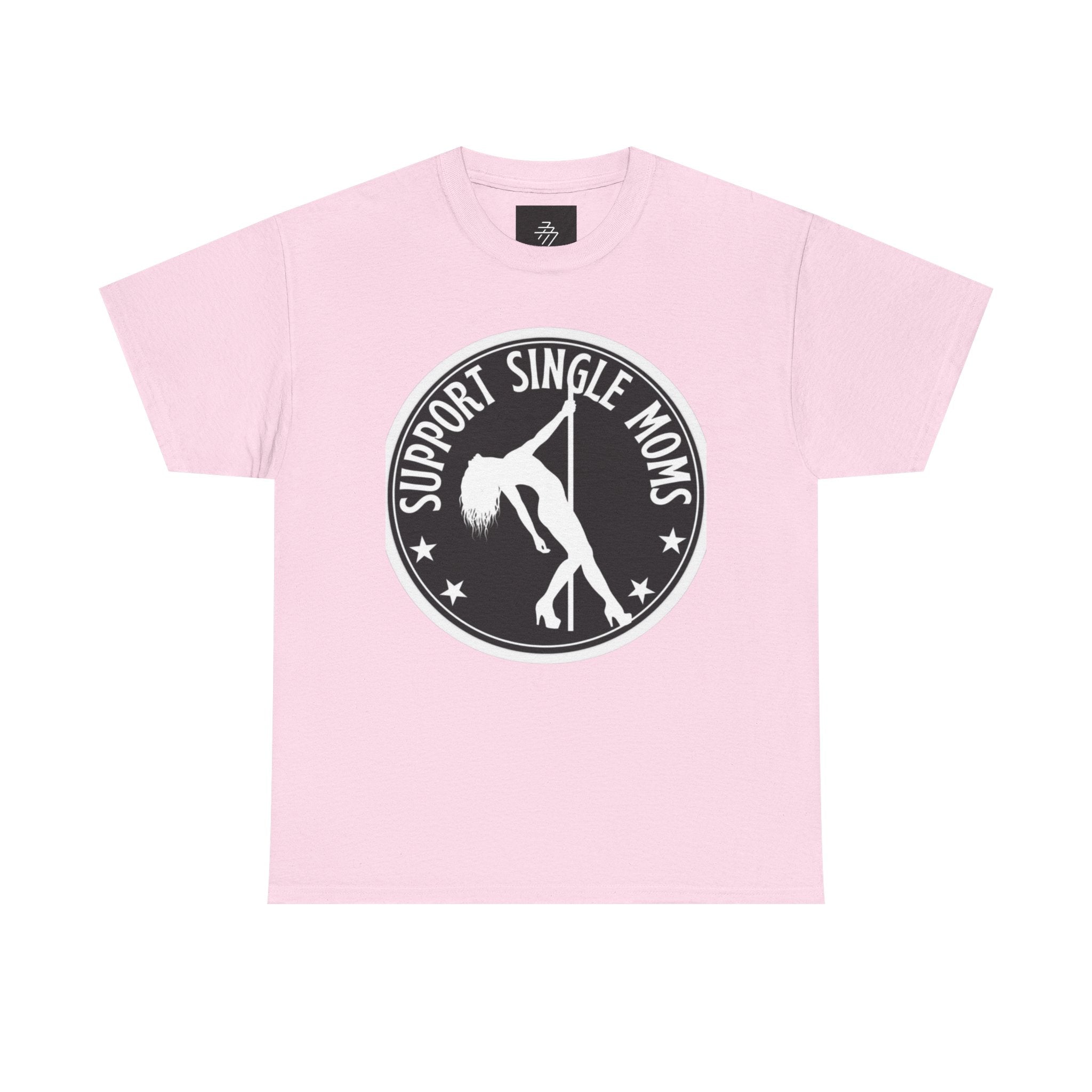 Support Single Moms Tee - Retro Pole Dancer Circle Logo T-Shirt