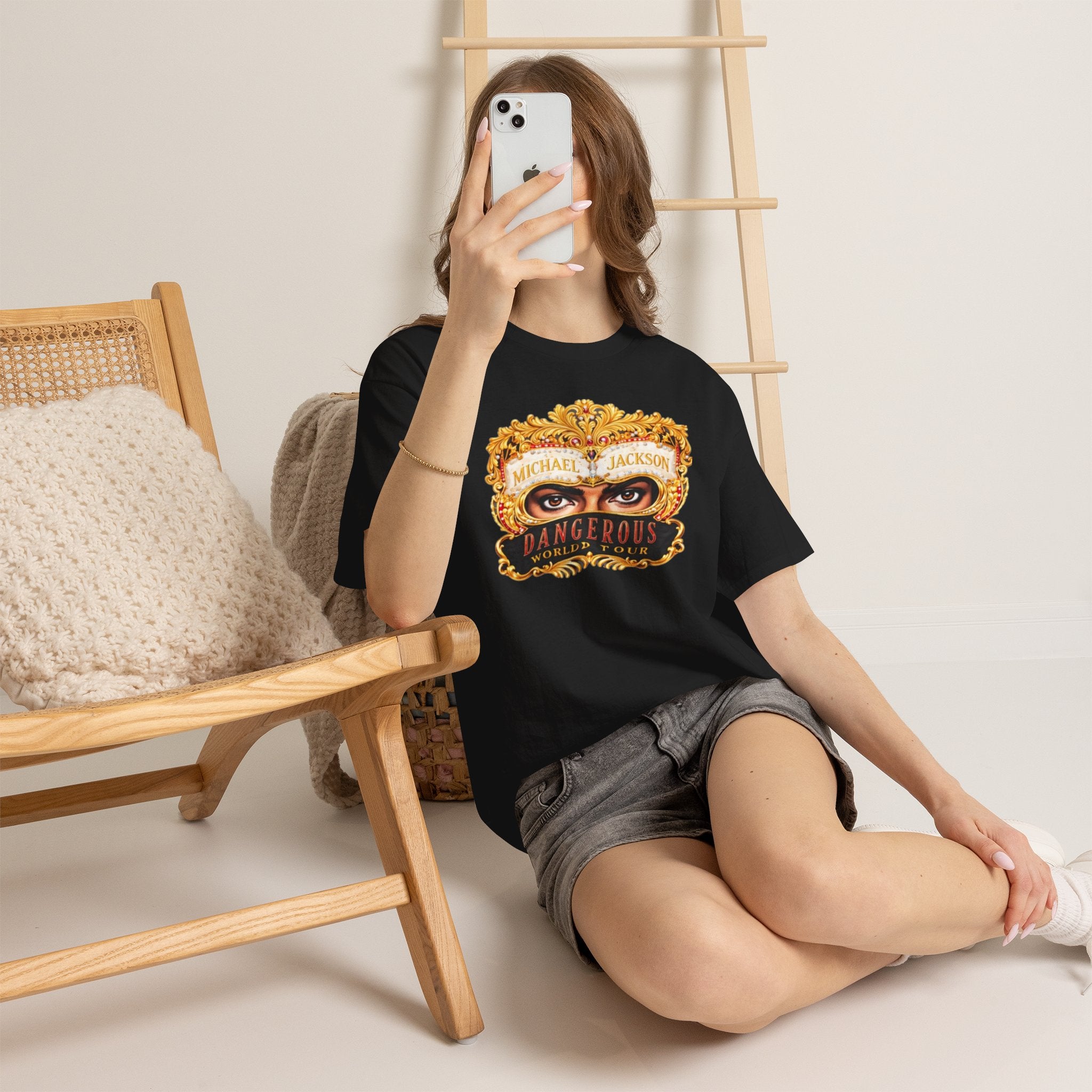 Graphic Tee — 'Dangerous' Mask Eyes Vintage Album Art