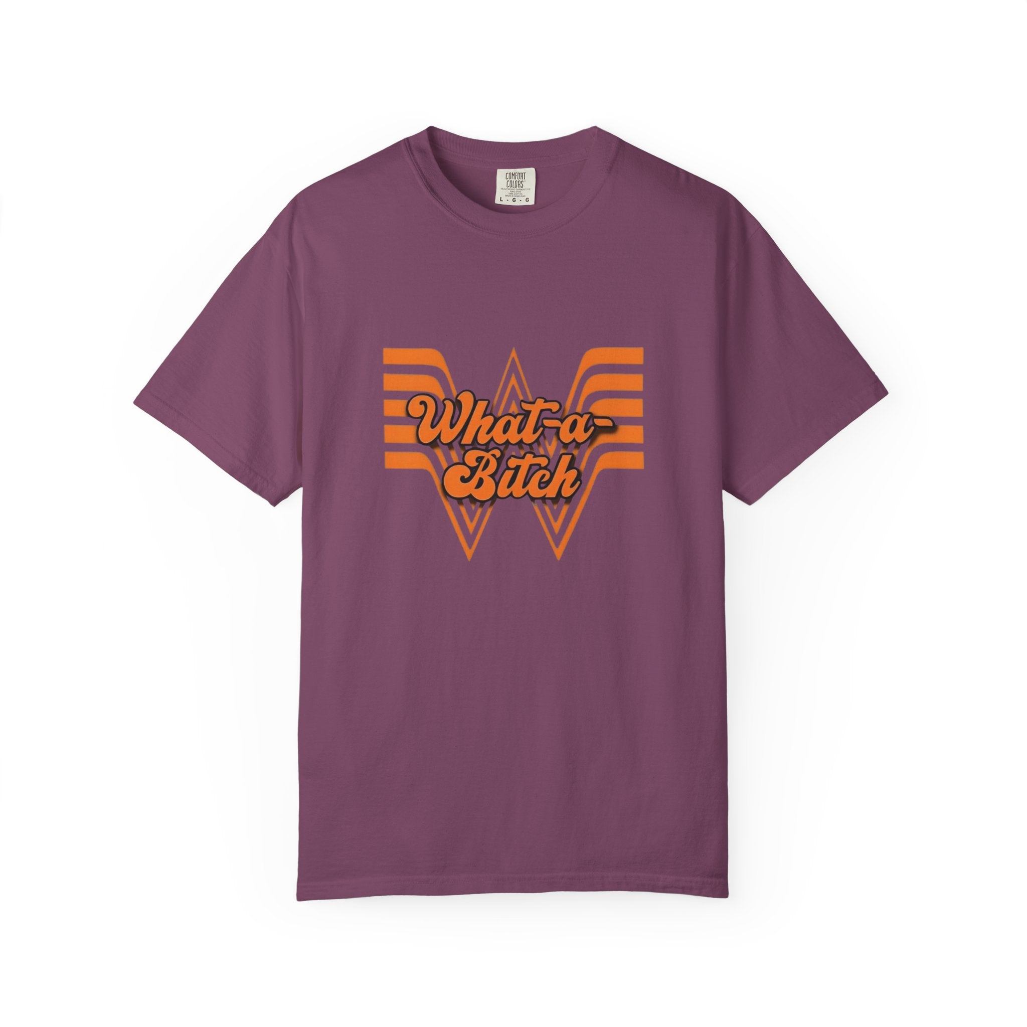 Retro Orange 'What a bitch' Graphic T-Shirt