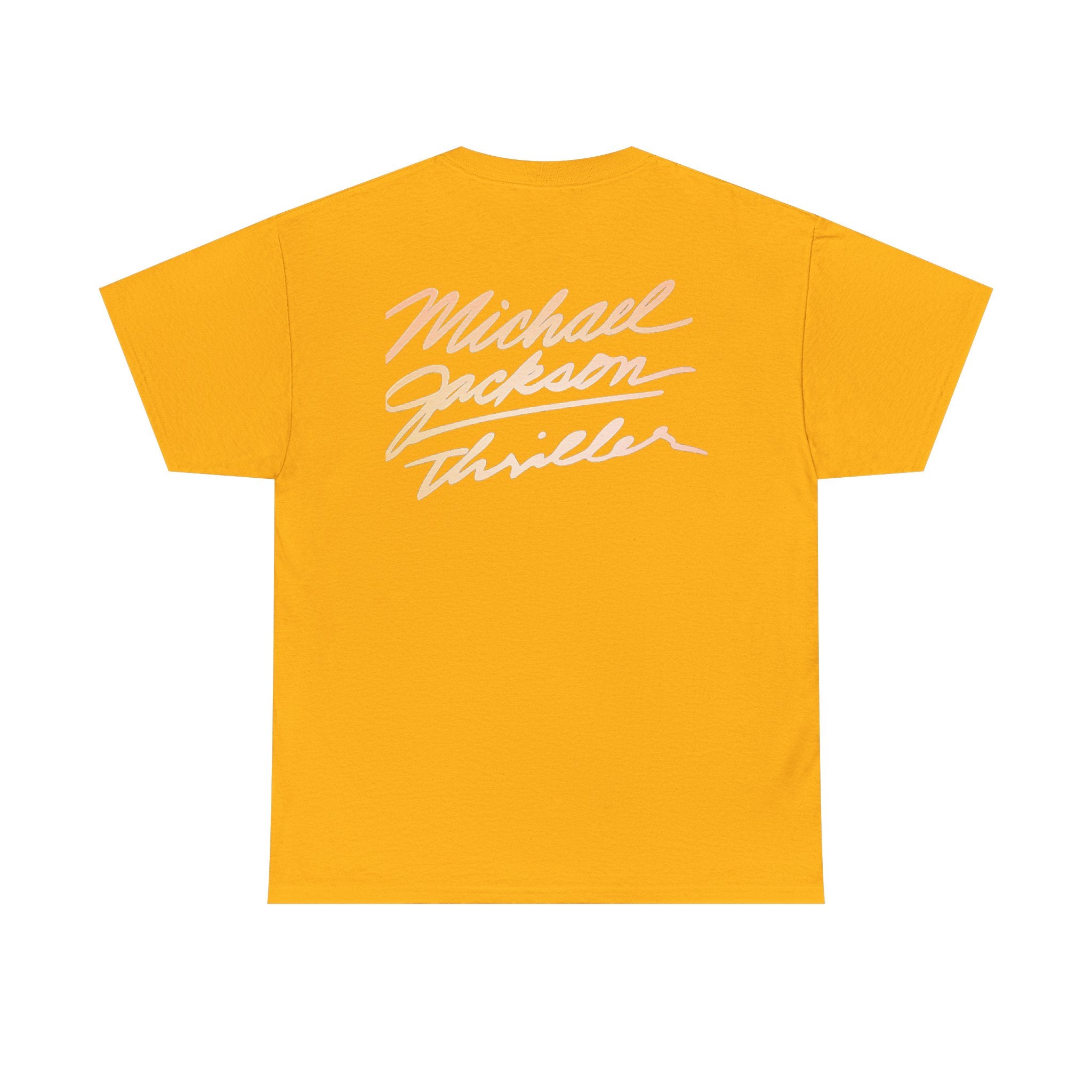 MJ Retro Pop Icon Portrait with 'Thriller' Script Back