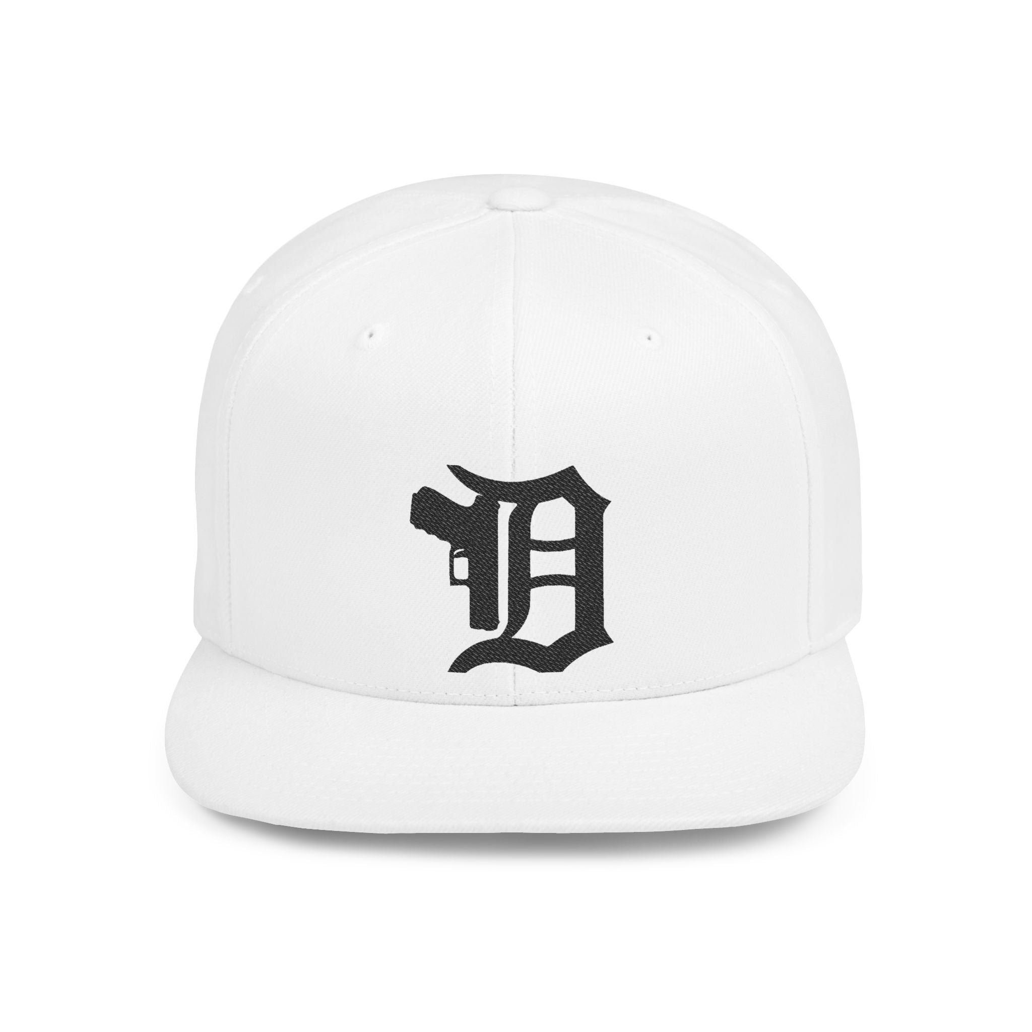 Detroit with Gun Flat Bill Snapback | City Skyline, Streetwear Cap