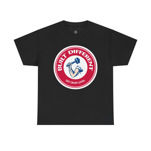 Built Different T-Shirt – "Get On My Level" Weightlifting Gym Tee