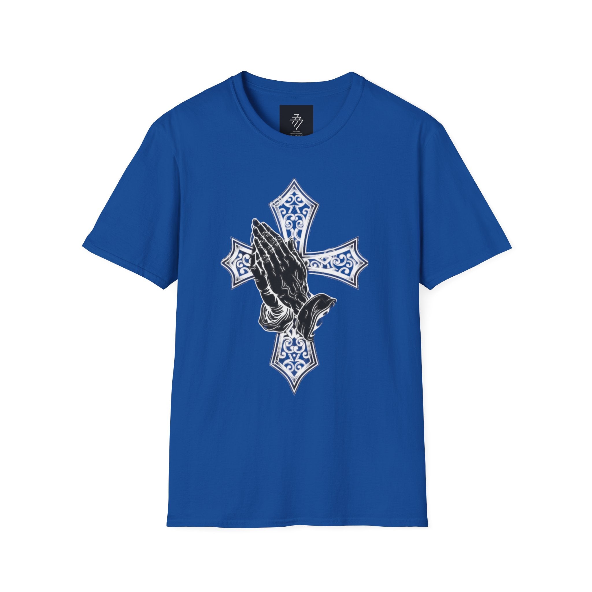 Praying Hands with Cross T-Shirt | Religious Faith Christian Design