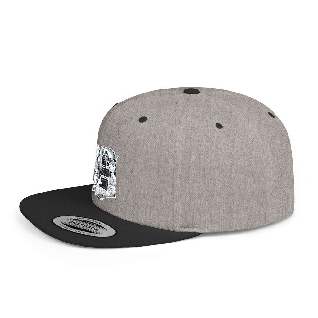 Detroit D Chrome Letter Flat Bill Snapback | Silver Letter D Hat