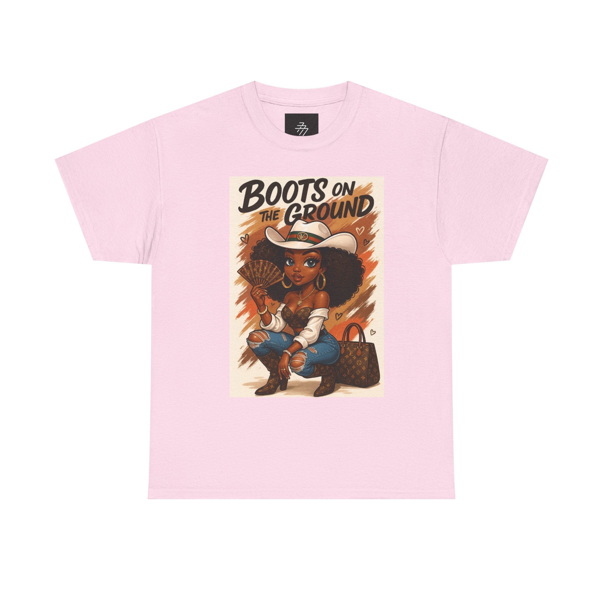 Boots on the Ground Graphic Tee — Afro Cowgirl Illustration